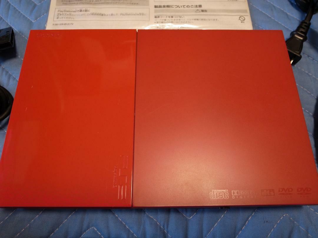 Playstation 2 SCPH-90000 CR Sony PS2 Cinnabar Red Console Accessory Tested Boxed