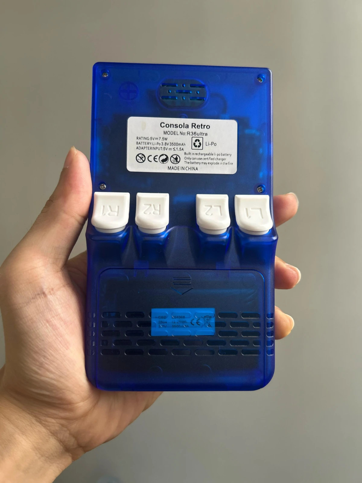 R36 Ultra Retro Handheld Console 64GB Blue
