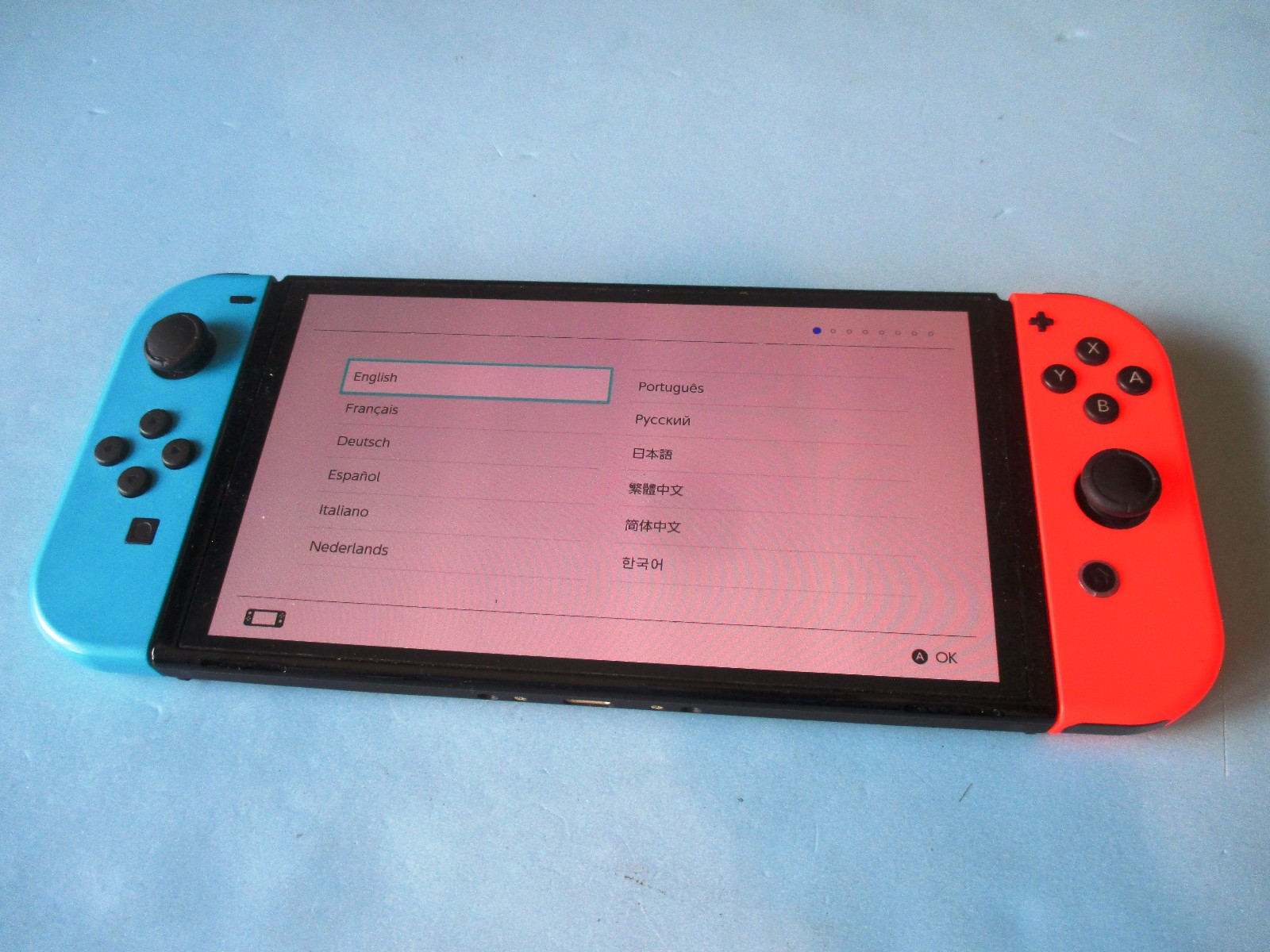 Nintendo Switch OLED System Console w/Neon Red & Blue Joy-Cons + Dock & Extras