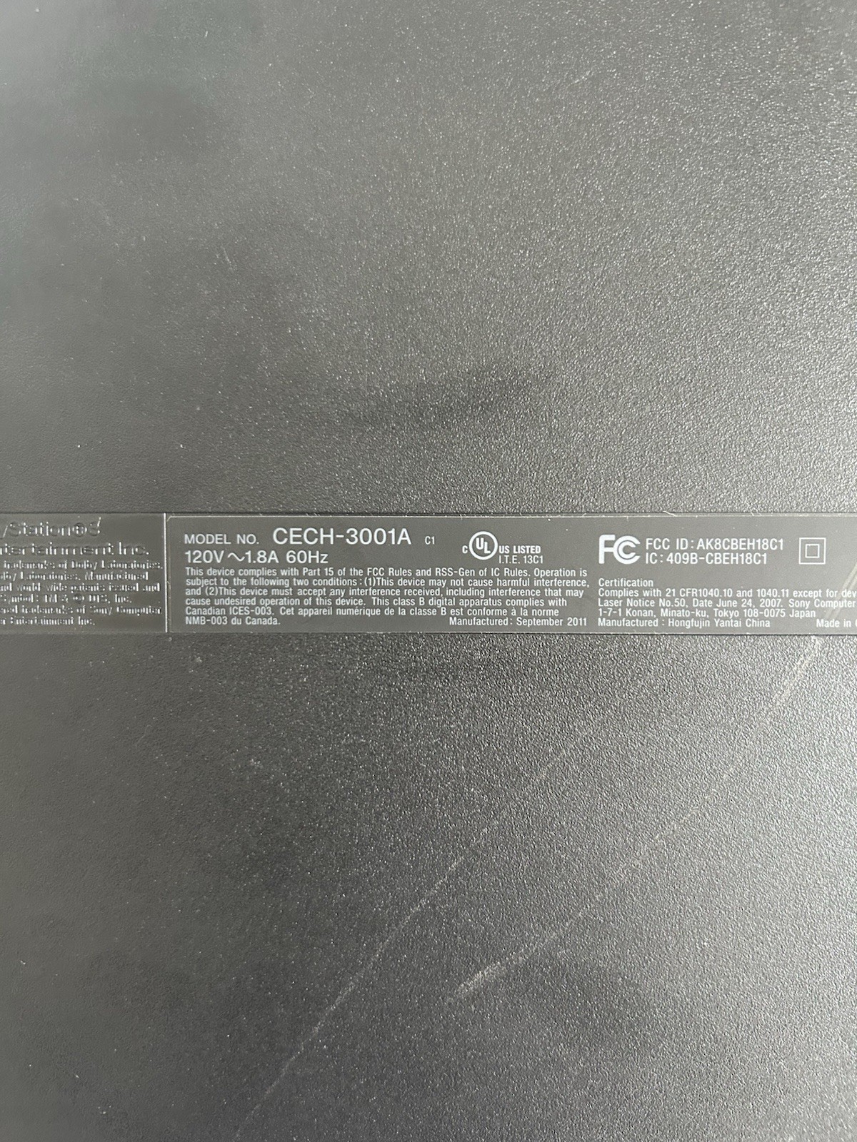 Sony PlayStation 3 CECH-2501A 320GB FOR PARTS