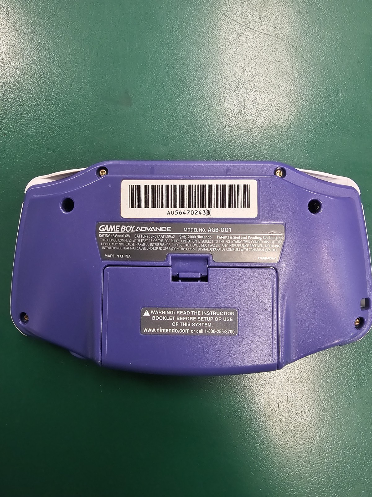 Nintendo Game Boy Advance Handheld System Indigo NEW SCREEN