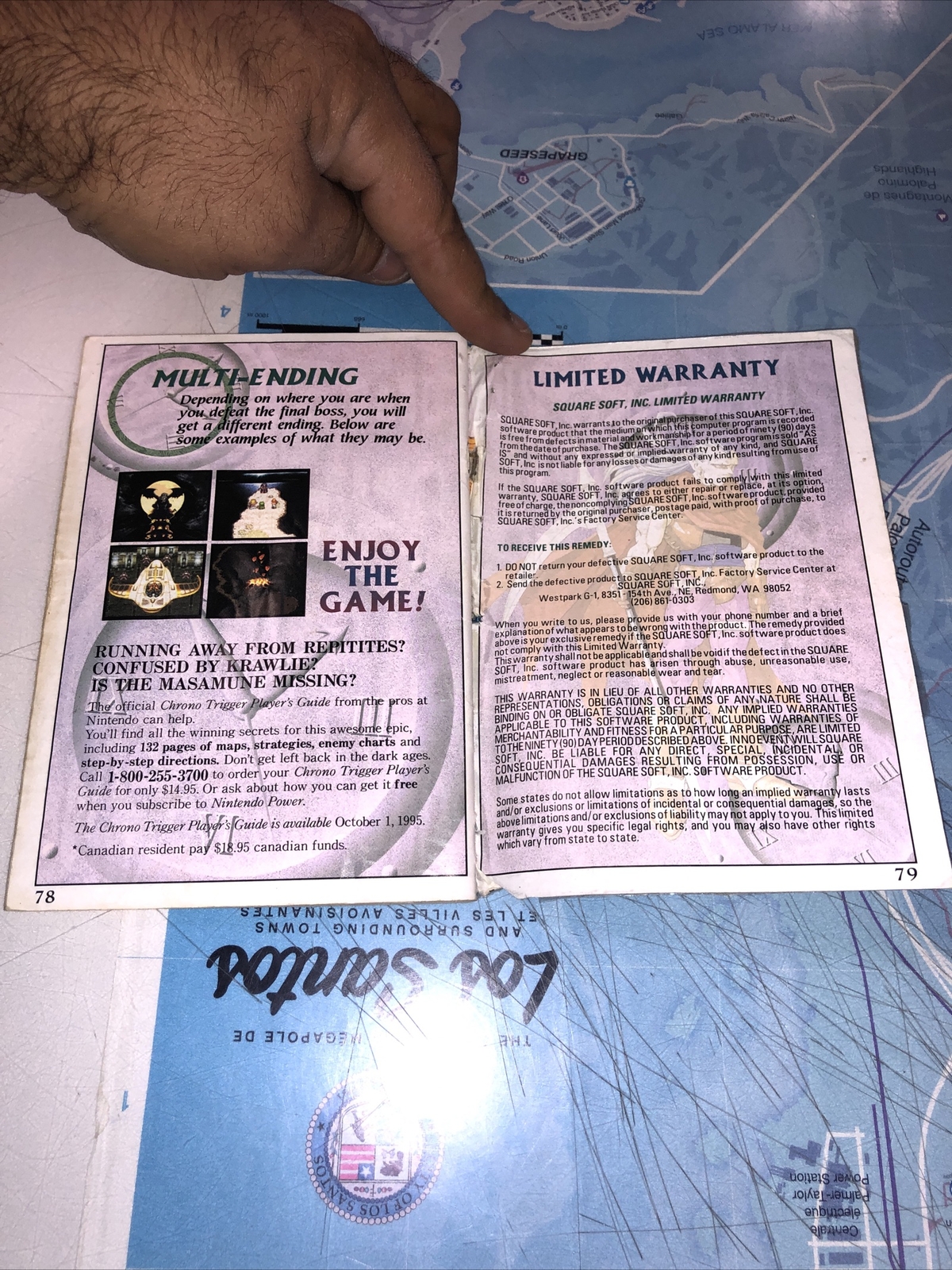 CHRONO TRIGGER SUPER Nintendo Instruction Booklet Manual ENGLISH / SNES