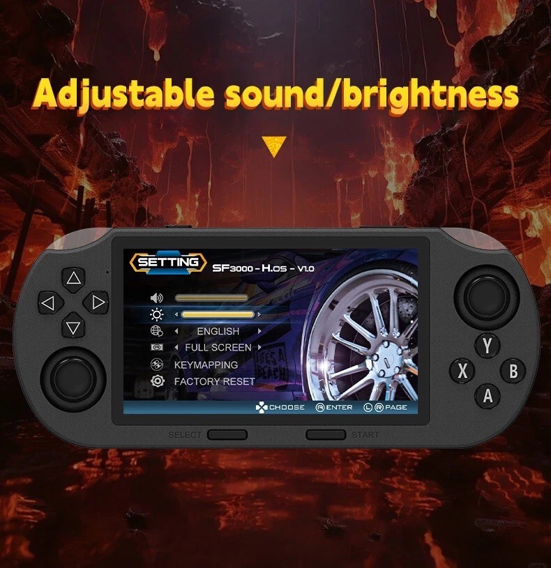 New SF3000 Retro Game Handheld Console Player Emulator 4.5 Inch With 20000 Games