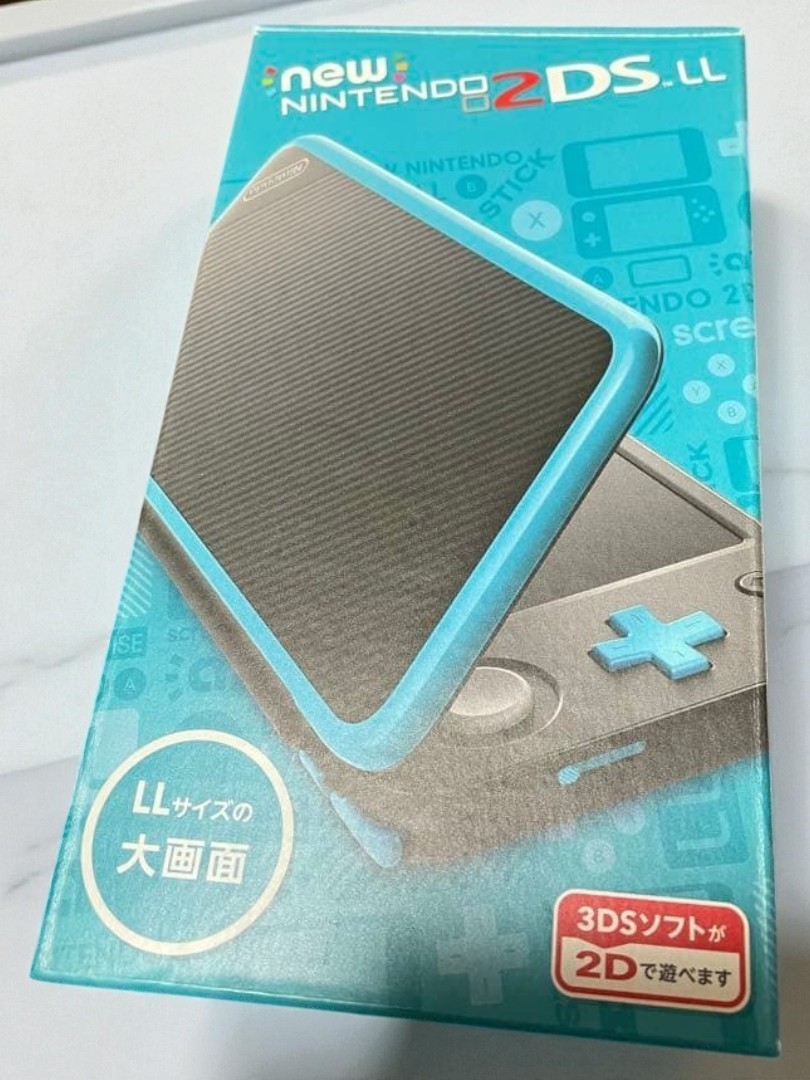 New Nintendo 2DS LL Black Turquoise Console Used Excellent Condition Boxed JAPAN