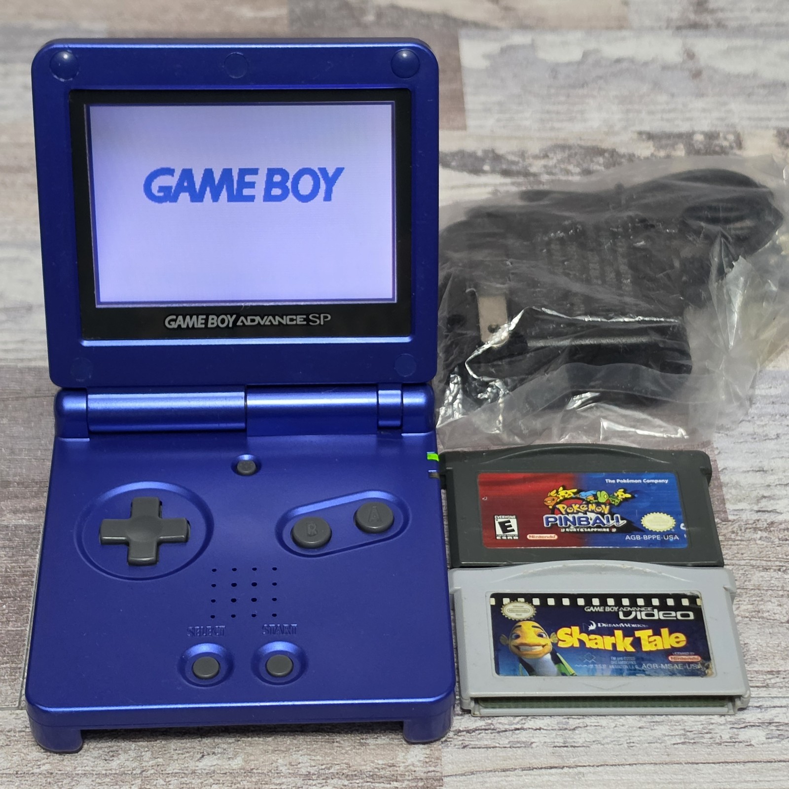 Nintendo GBA SP Console Cobalt Blue AGS 001 Bundle Games – Pokemon Pinball