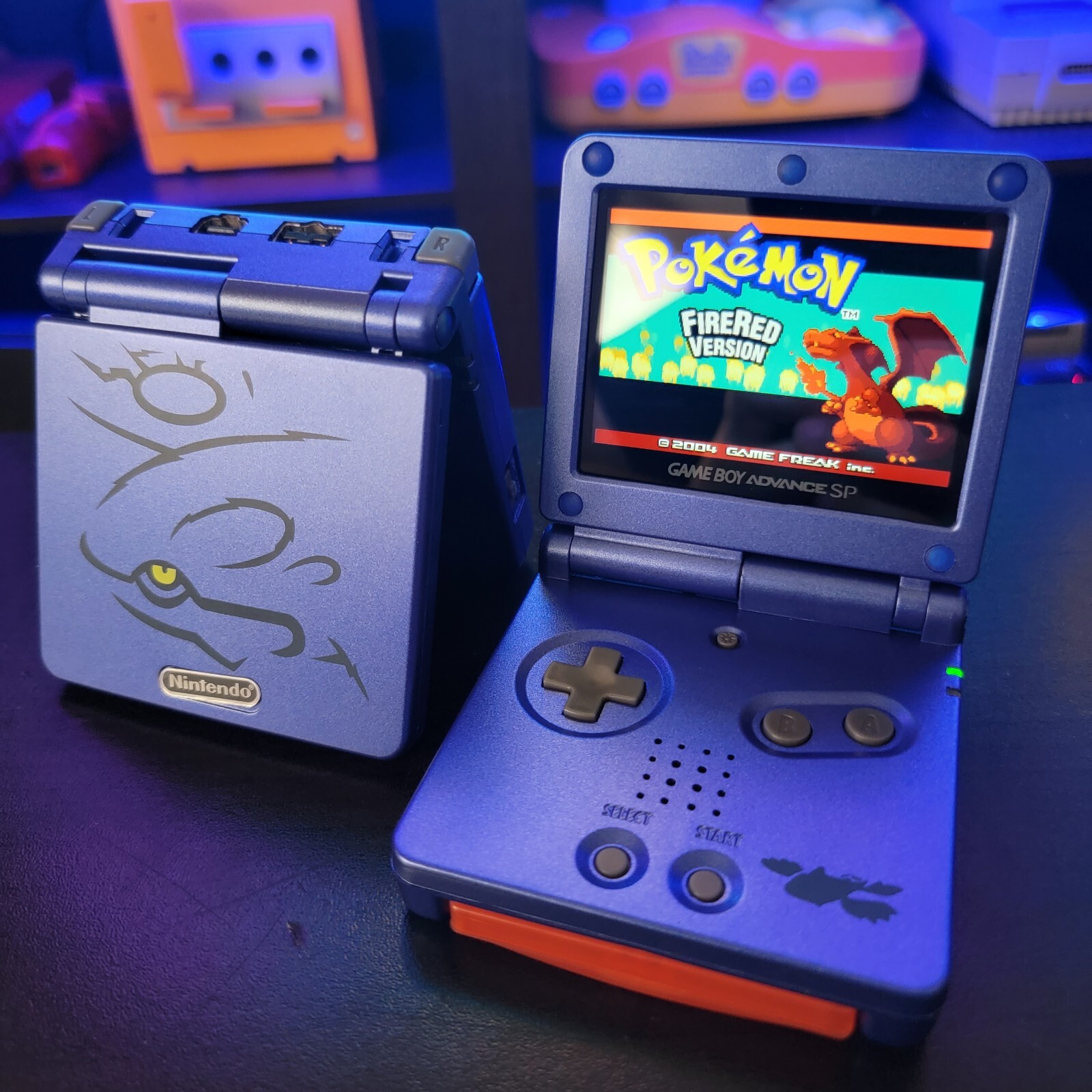Blue Nintendo Game Boy Advance GBA SP IPS MOD Adjustable Brightness – Kyogre