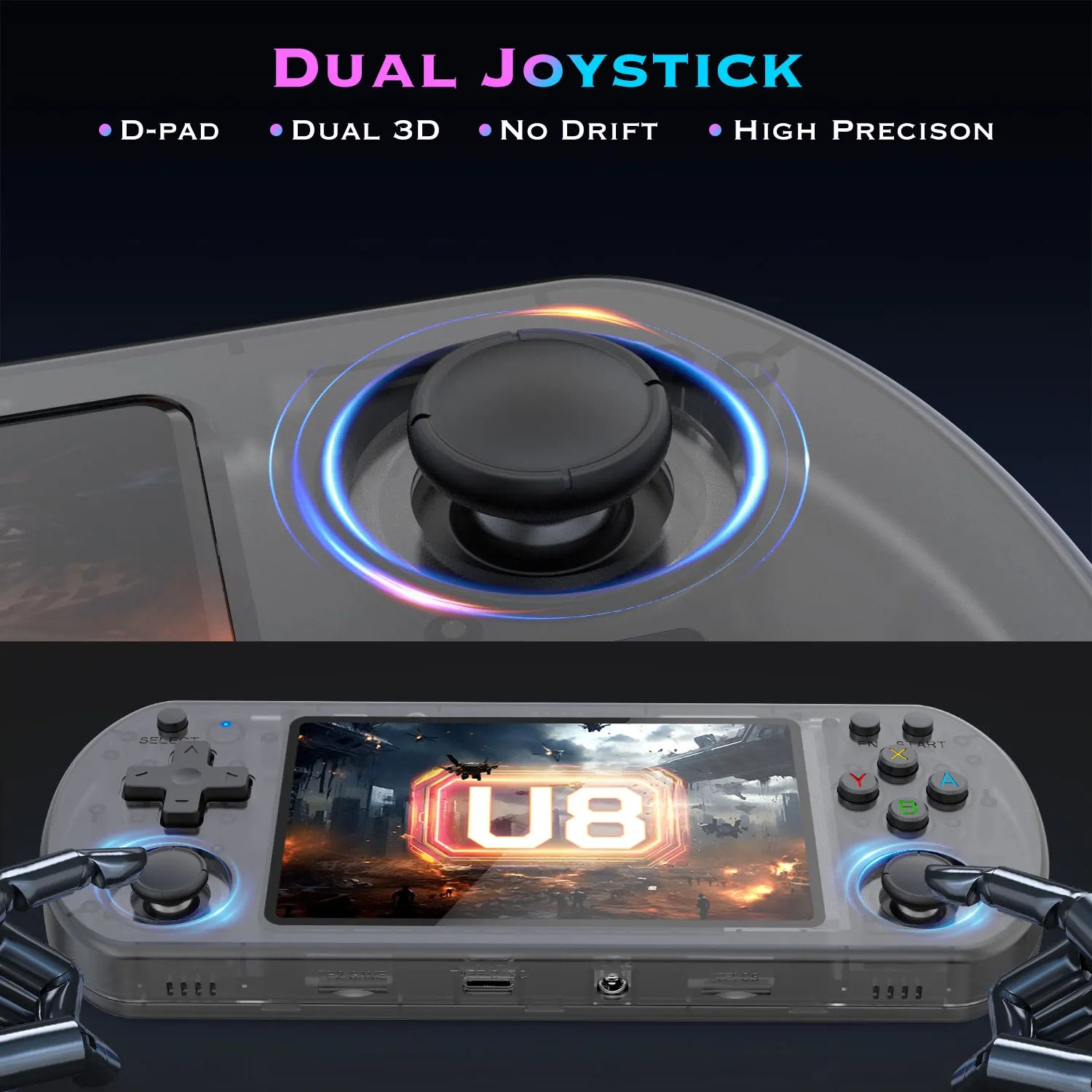 2026 New Upgraded U8 Retro Handheld Game Console, 128GB Mini Video Game