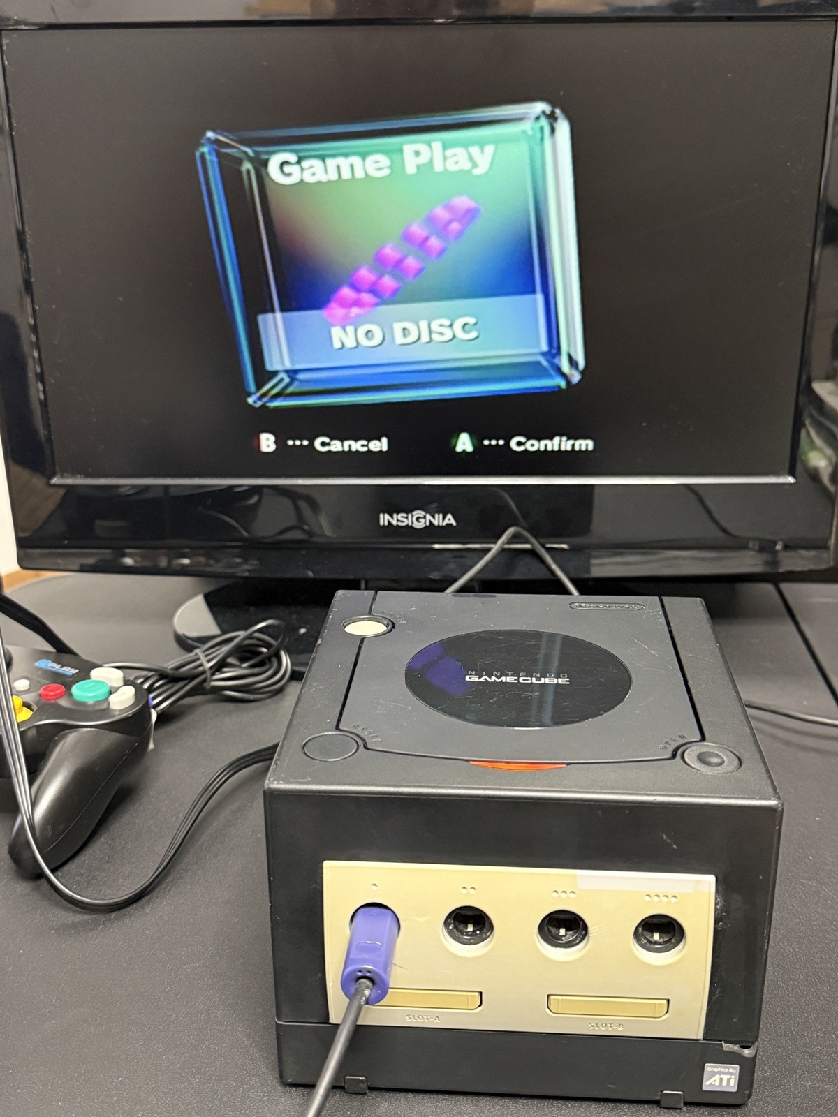Nintendo GameCube DOL-101 Black 480p 128-bit Video Game Console – For Parts