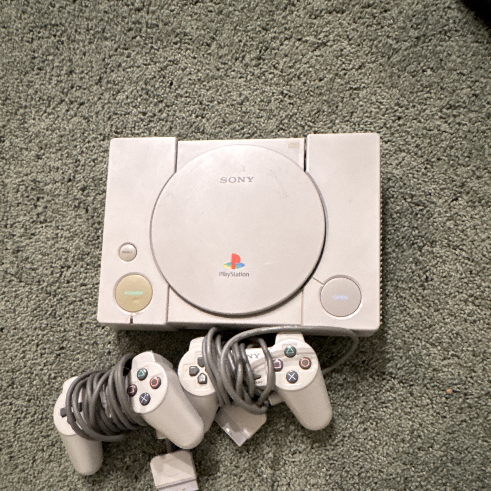 Sony PlayStation 1 PS1 Gray Console w/ 2 Controllers Read Description (UNTESTED)