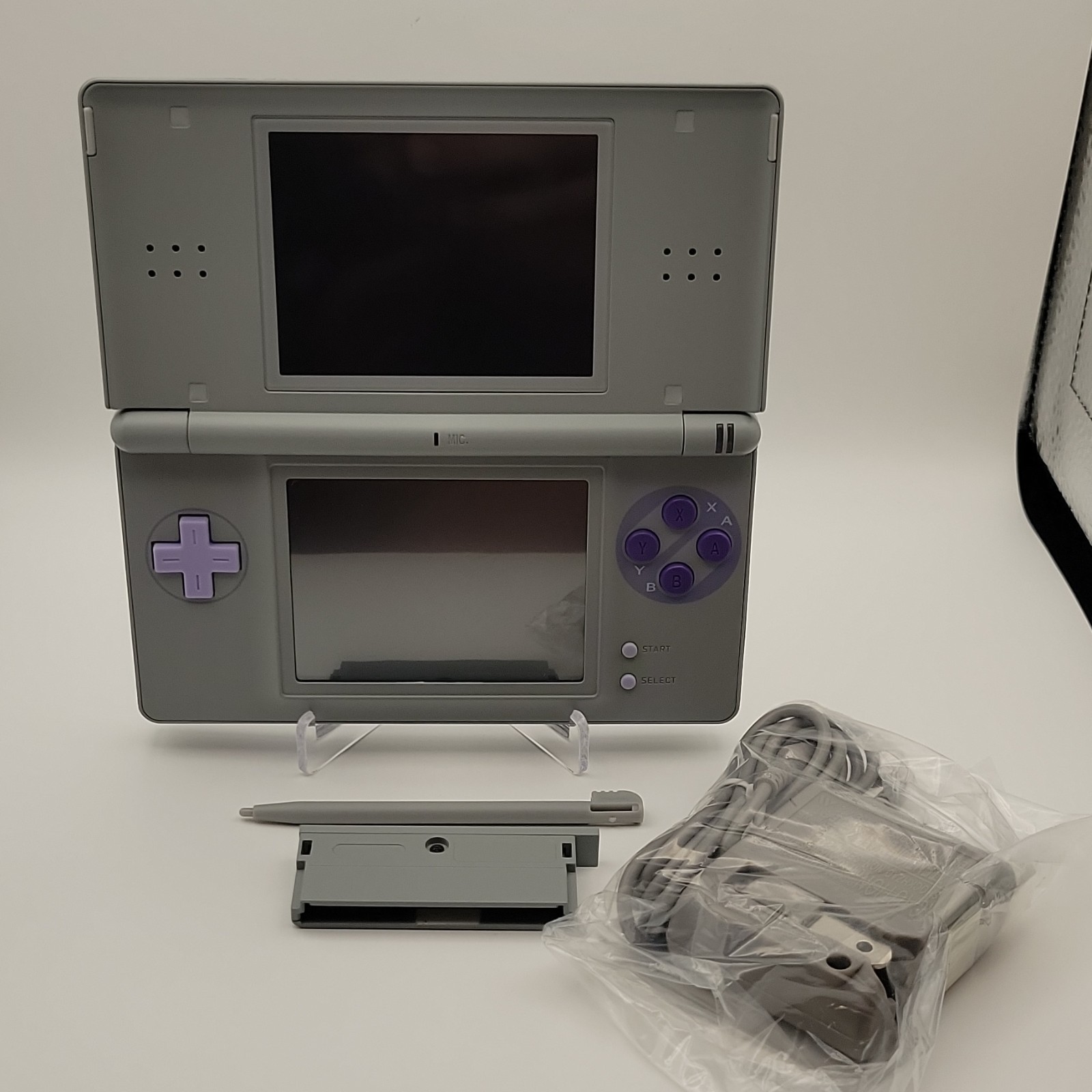 Nintendo DS Lite Super Gray Purple Handheld System Dual Screen RESHELL