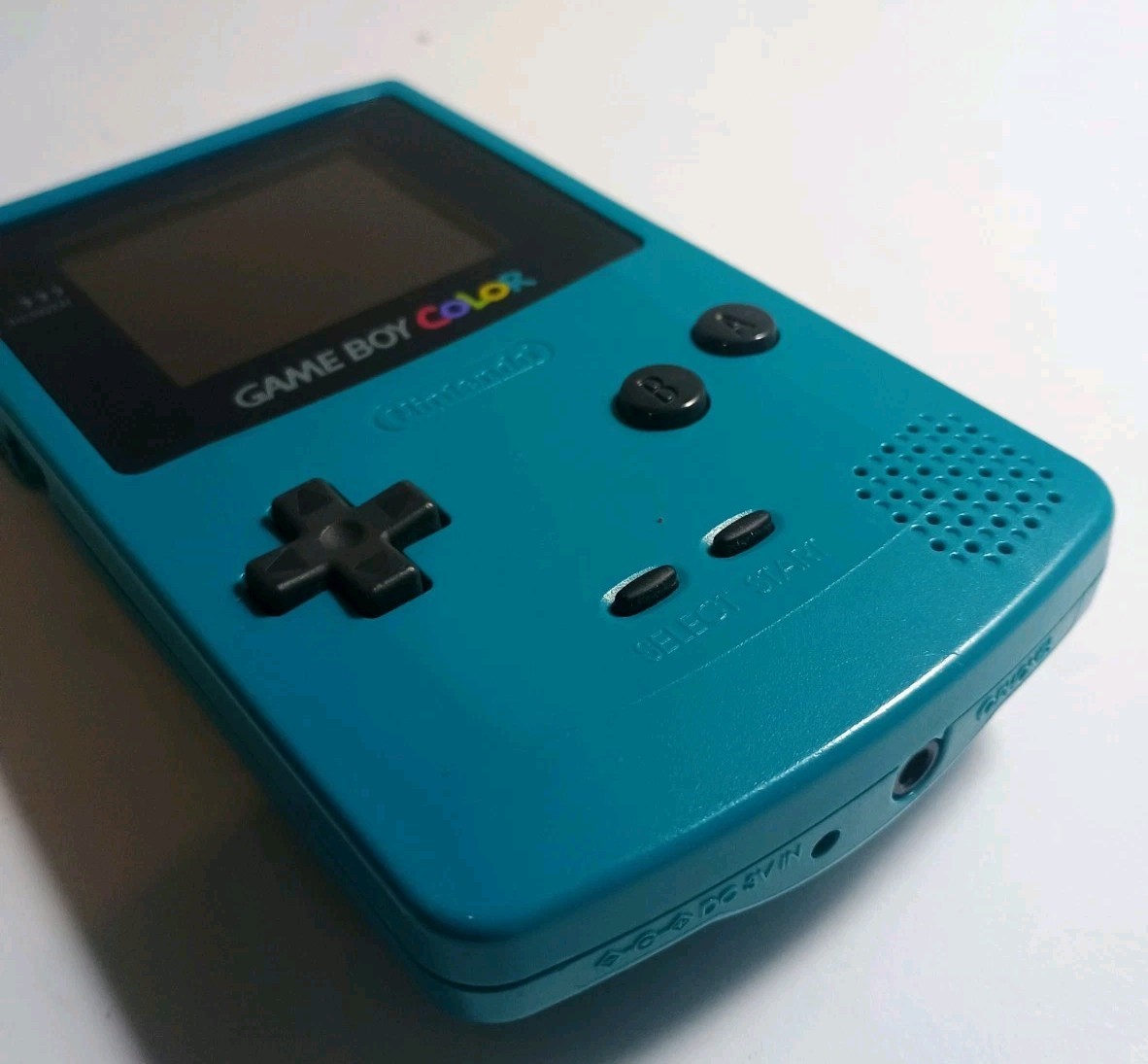 Nintendo Game Boy Color Handheld Teal Works **MISSING BATTERY COVER**