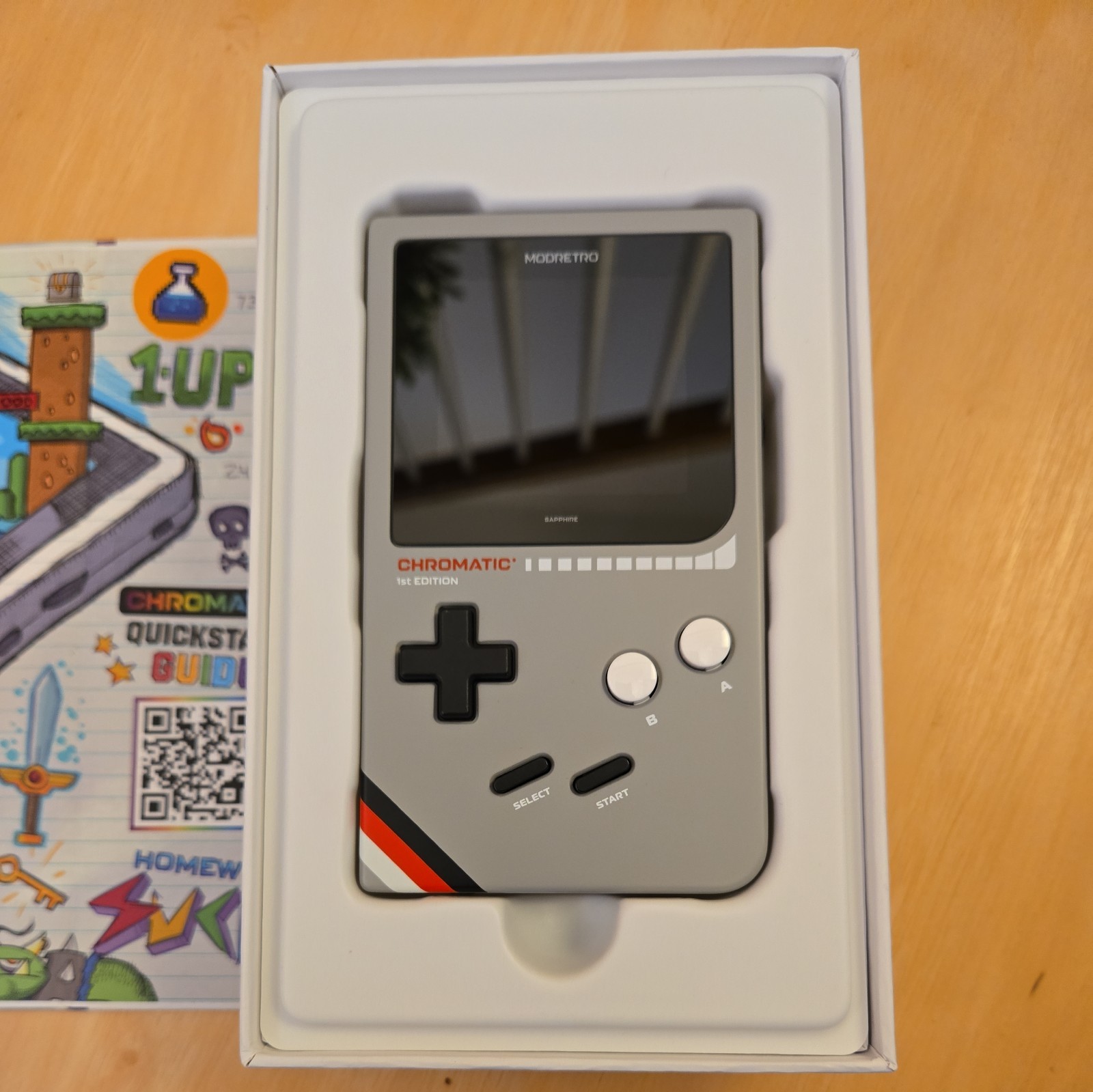 ModRetro Chromatic 1st Edition GameStop Exclusive Grey with Tetris