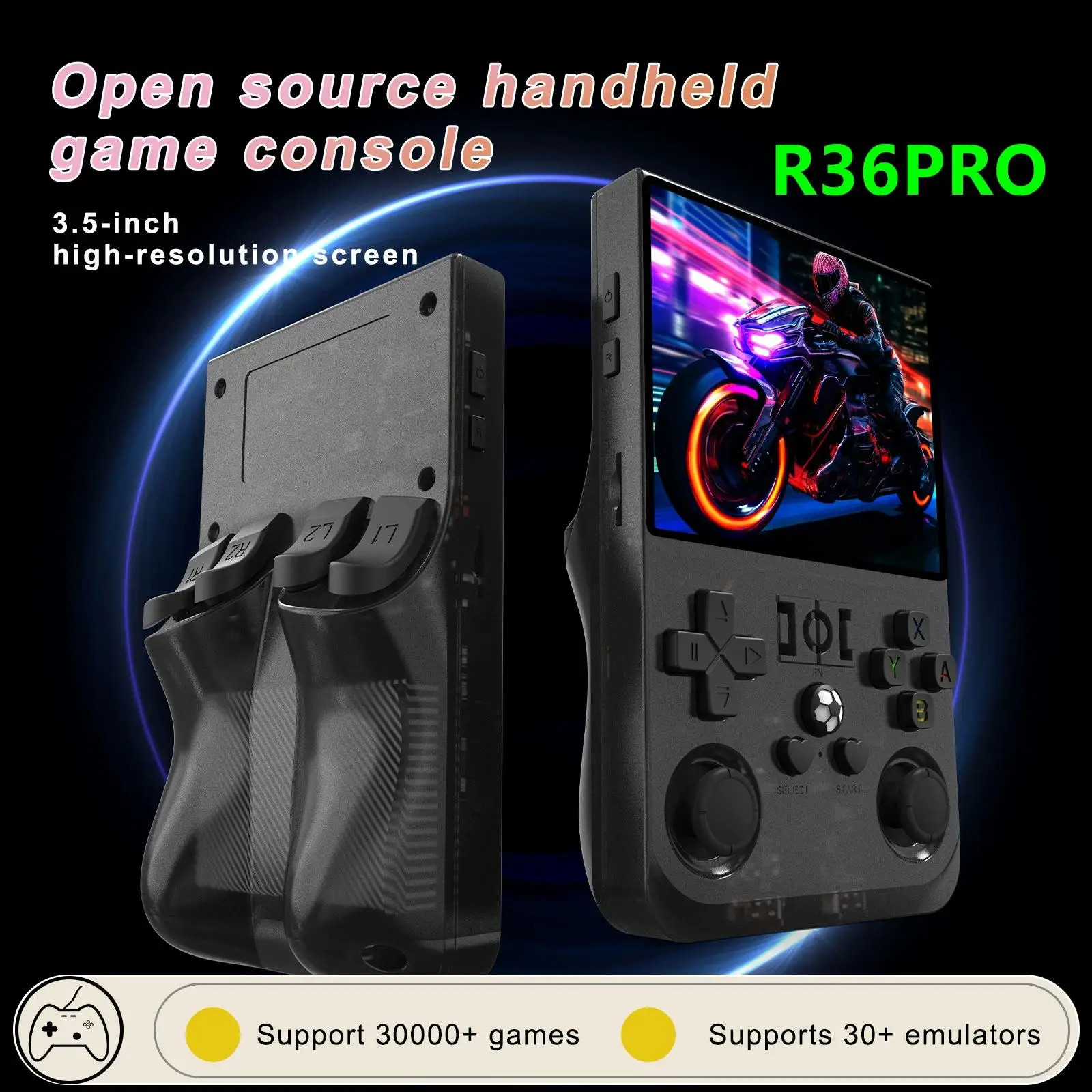 2025 R36S Pro Retro Game Console 128GB Handheld Gaming Device