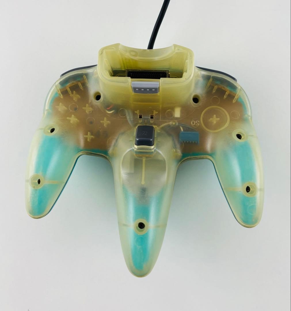 Nintendo 64 Clear Blue Console Set Tested Controller AV Power Adapter JP