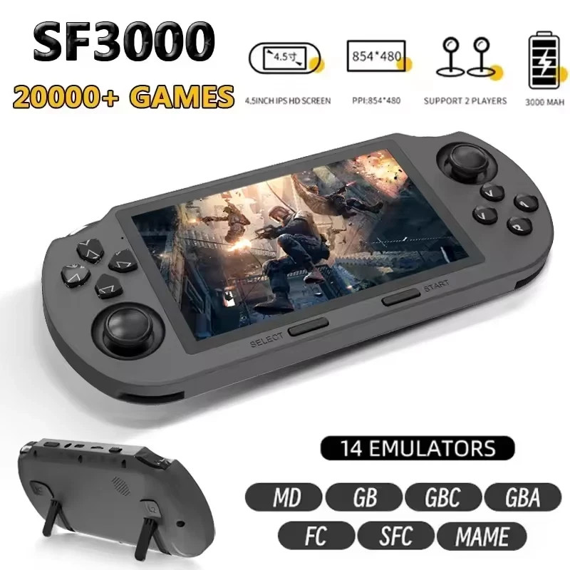 SF3000 Retro Game Handheld Console Player Emulator 4.5 Inch 64GB 20000 Games