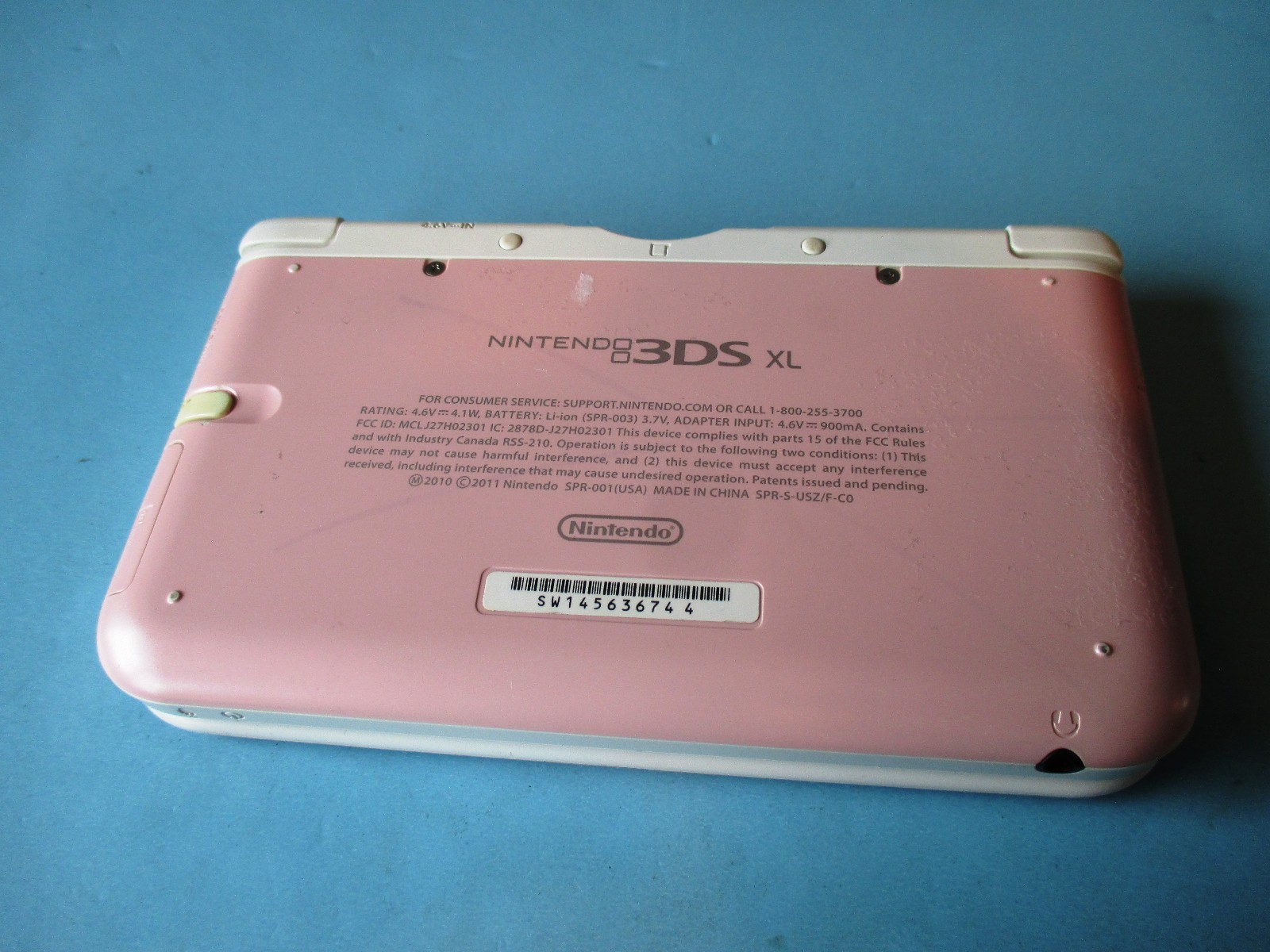 Nintendo 3DS XL White & Pink Handheld System w/Charger FREE Ship!