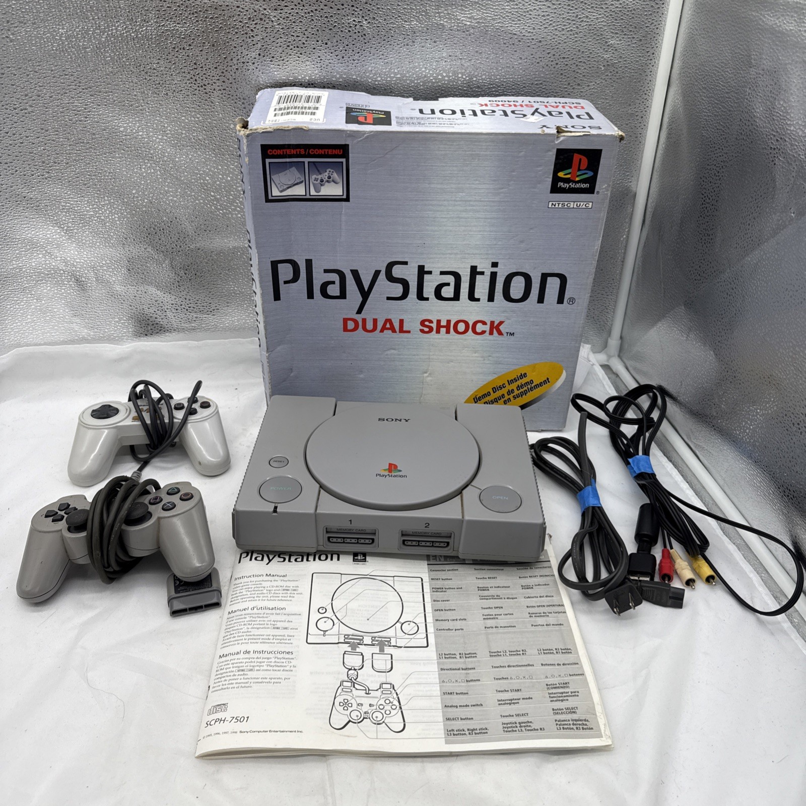 Sony PlayStation 1 Video Game Console – With controller – Box Included – Gray