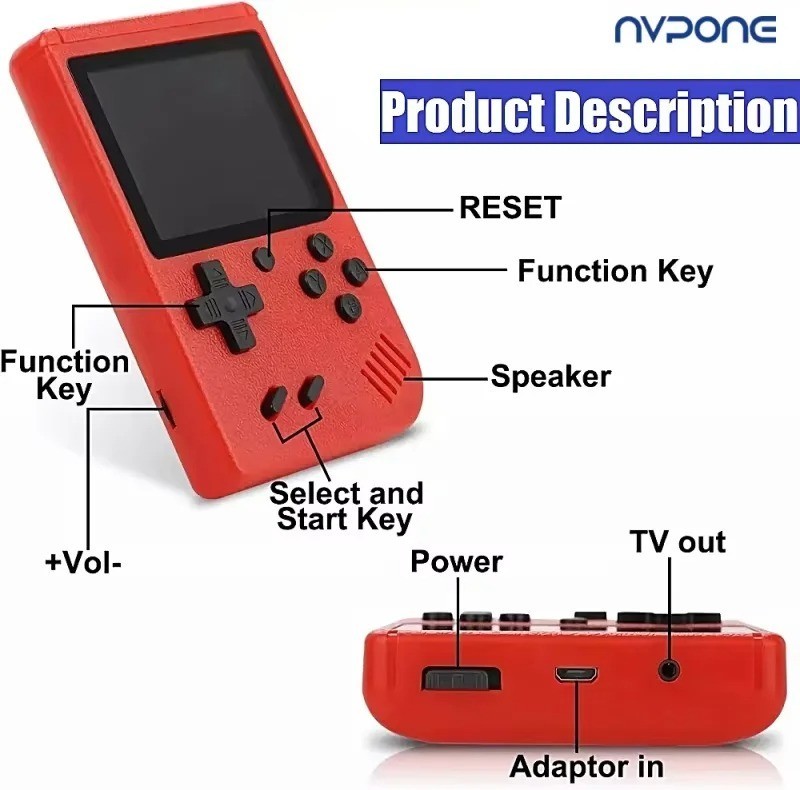 Portable Retro Min Handheld Game Console 8-Bit with 500 Built-In Games