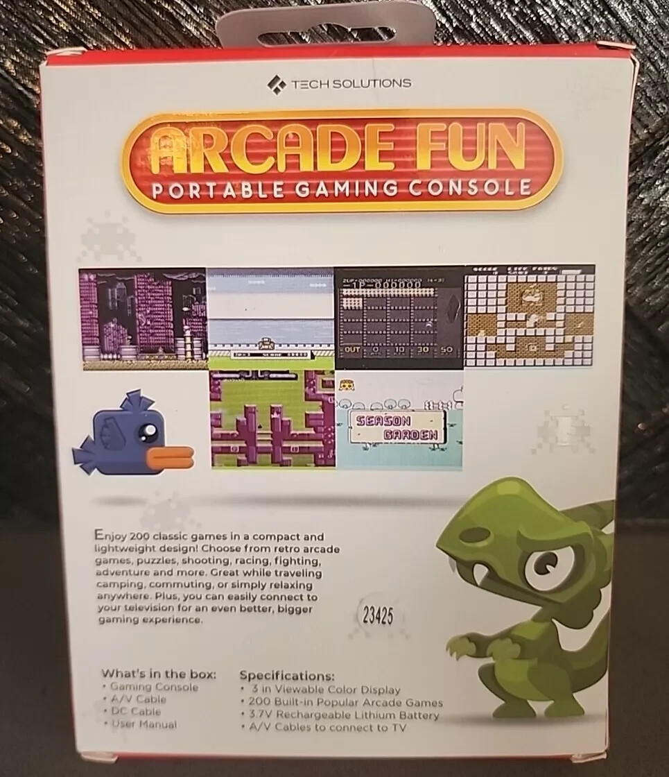 Merkury Innovations Fantastic Arcade Fun Portable Gaming Console 200 Games GREY