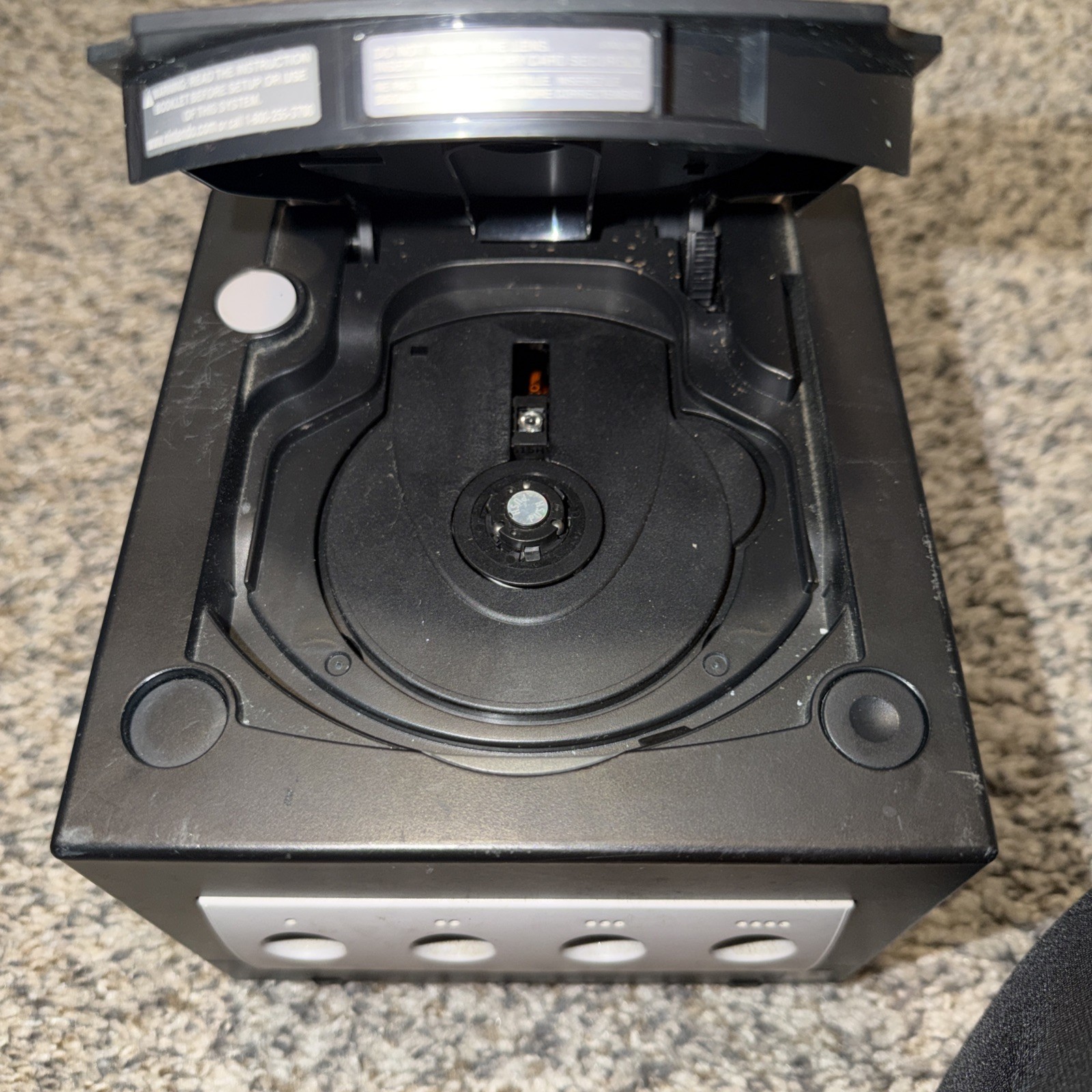 Nintendo GameCube Black Console For Parts/No Power Cord To Test Memory Card