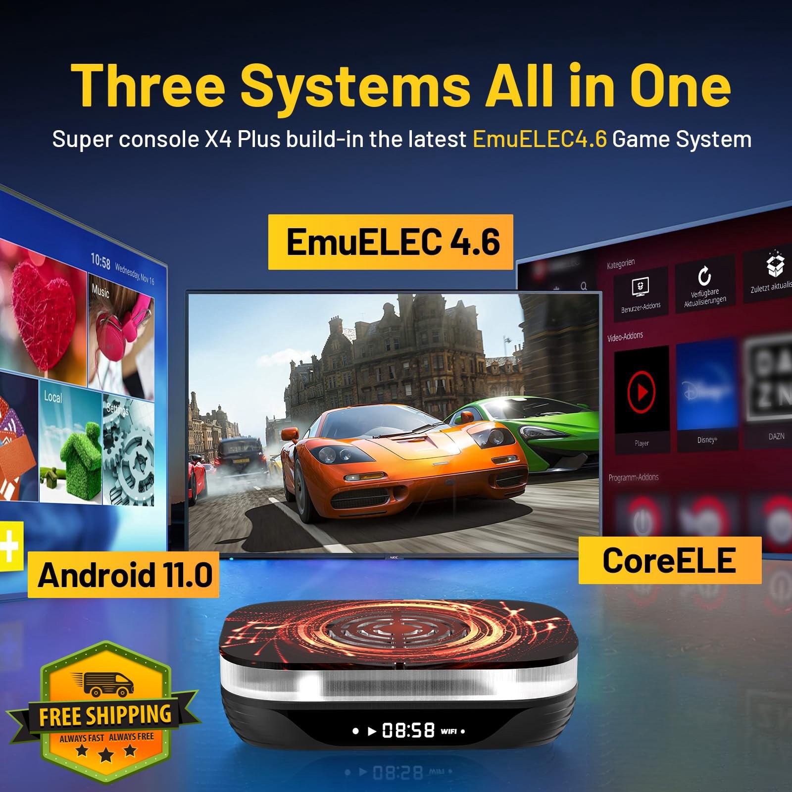 Kinhank X4 Plus Retro Game Console 60000+ Games 8K UHD