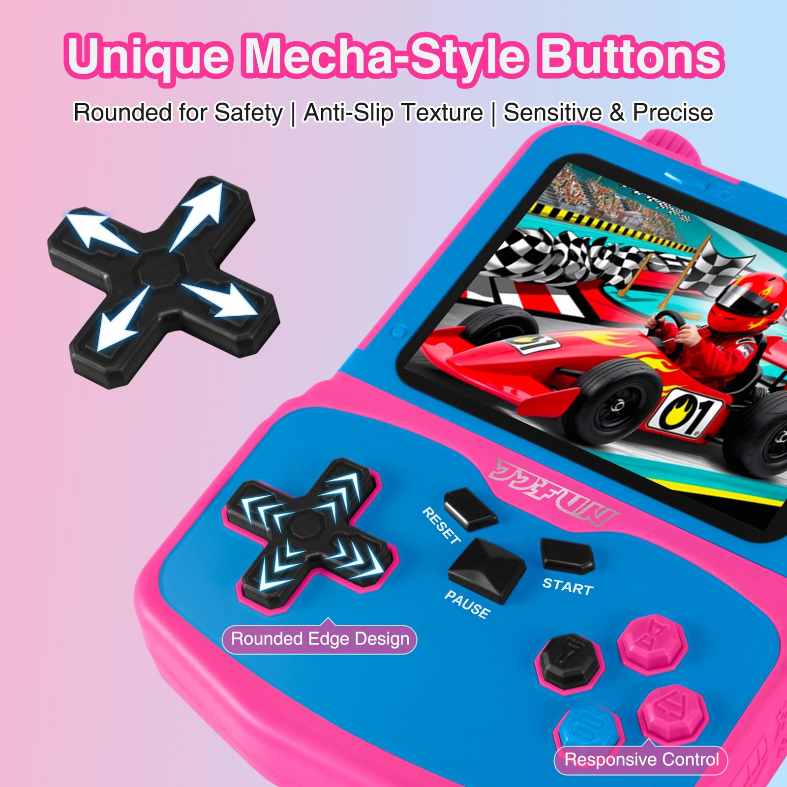 Handheld Game Console for Girls, 220 Retro Games Built-in, 3.5” HD IPS Scree…