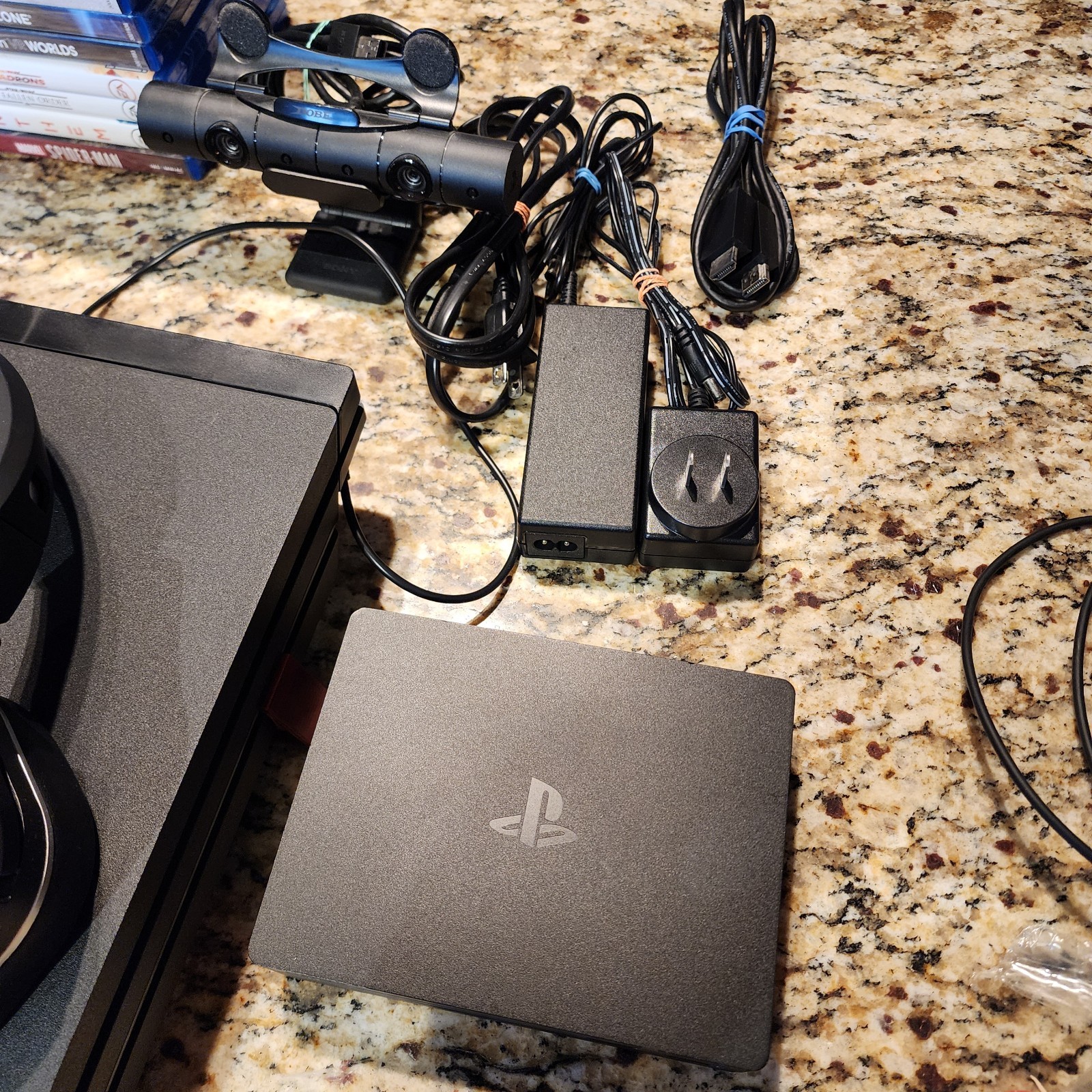 Playstation 4 PRO LOT 1TB CUH-7015B Boxes Controllers PSVR Many Accessories Wow!