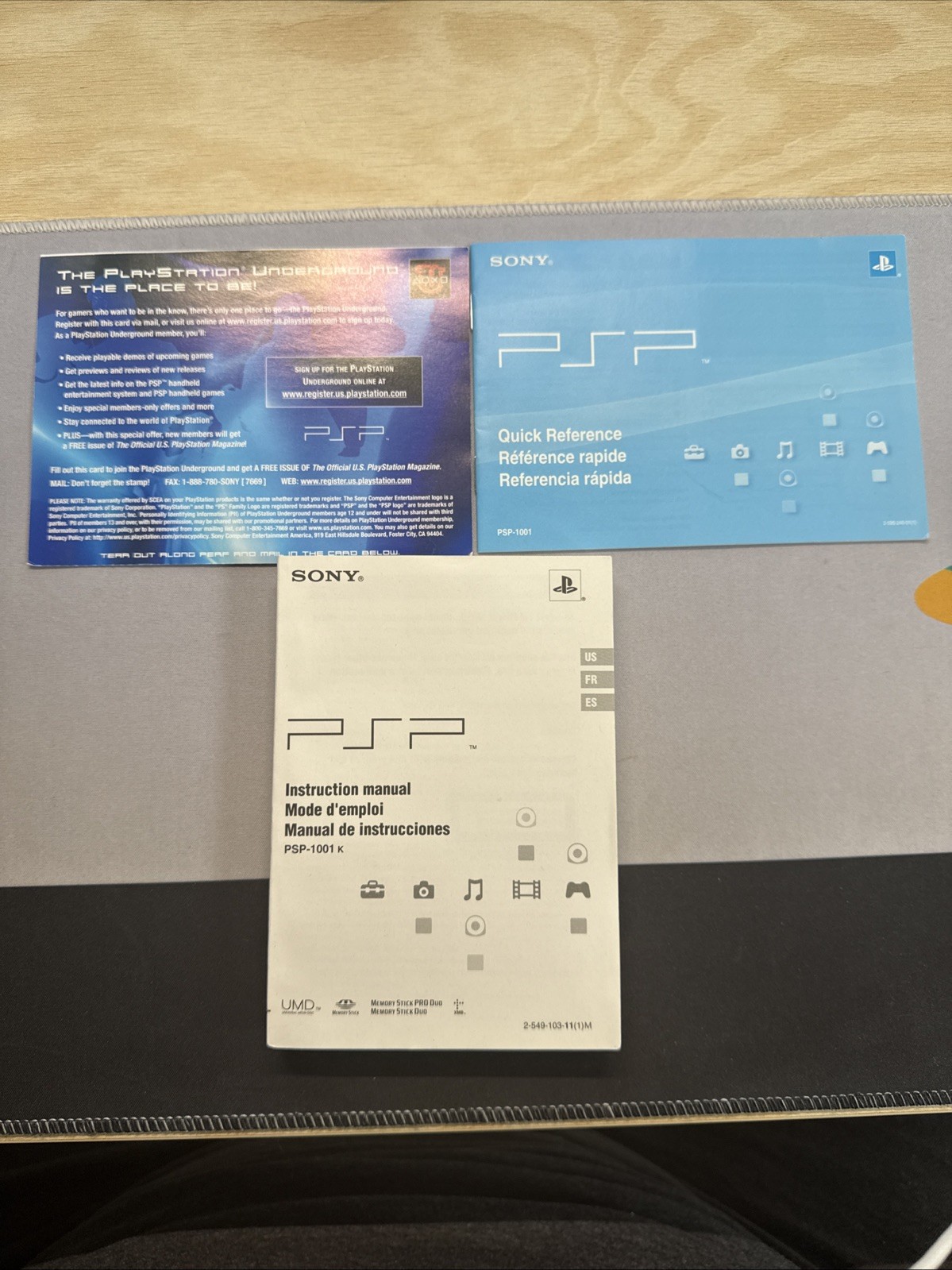 Sony PSP-1001 PlayStation Portable- Console Manual/ Inserts Only