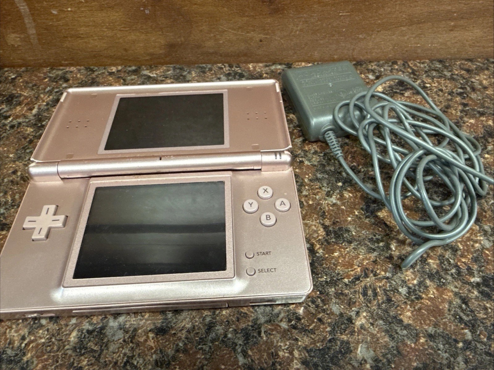 Nintendo DS Lite Console Rose Pink Bad Hinge/ Powers ON A7