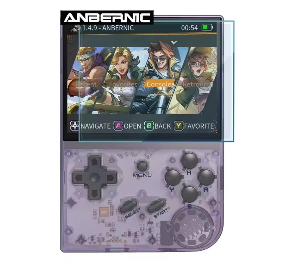 Anbernic RG35XX Plus 64GB Clear Purple Handheld Linux Quad Core Gaming Console