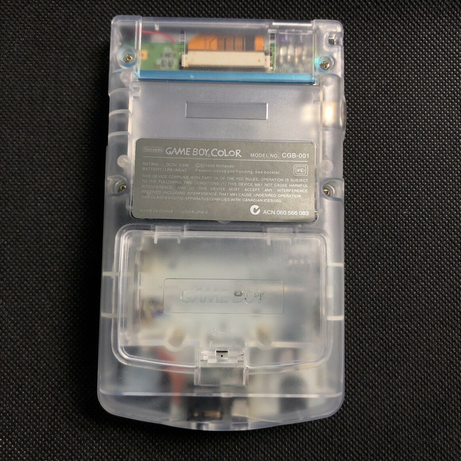 Console Nintendo Gameboy Color Clear White with IPS V2 backlight screen
