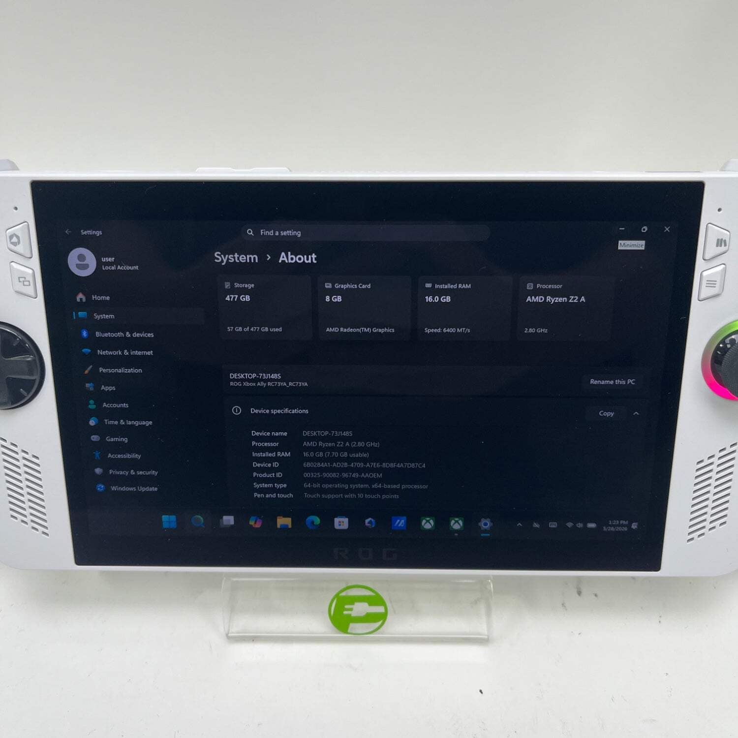 Asus ROG Xbox Ally 7″ AMD Ryzen Z2 A 16GB RAM 512GB White RC73YA-XB_ALLY.Z2A.16