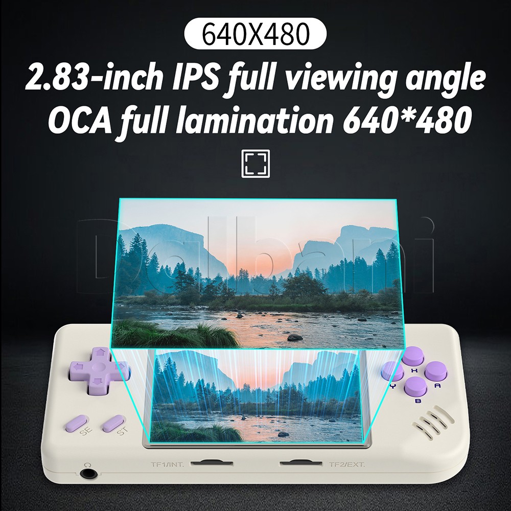 RG28XX Beige Anbernic Retro Handheld Game Console 2.83 Inch IPS Screen 64G