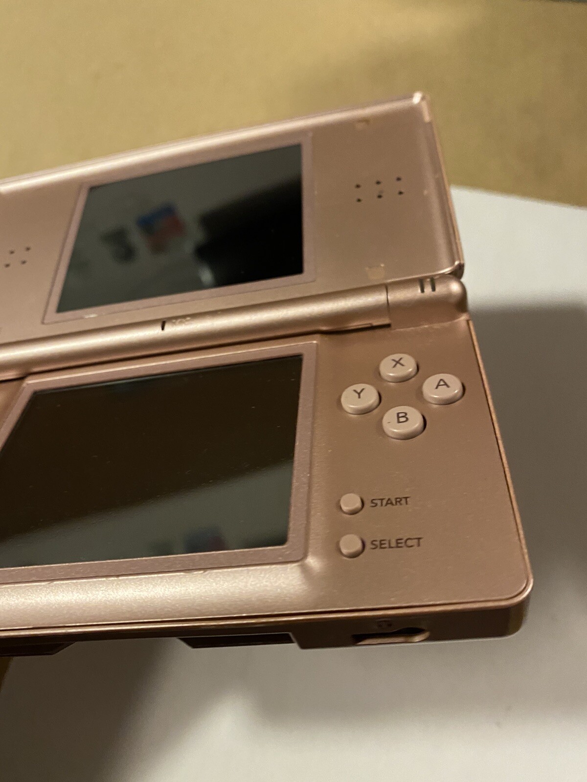 Nintendo DS Lite Metallic Rose Handheld System For Parts And Repair Unit