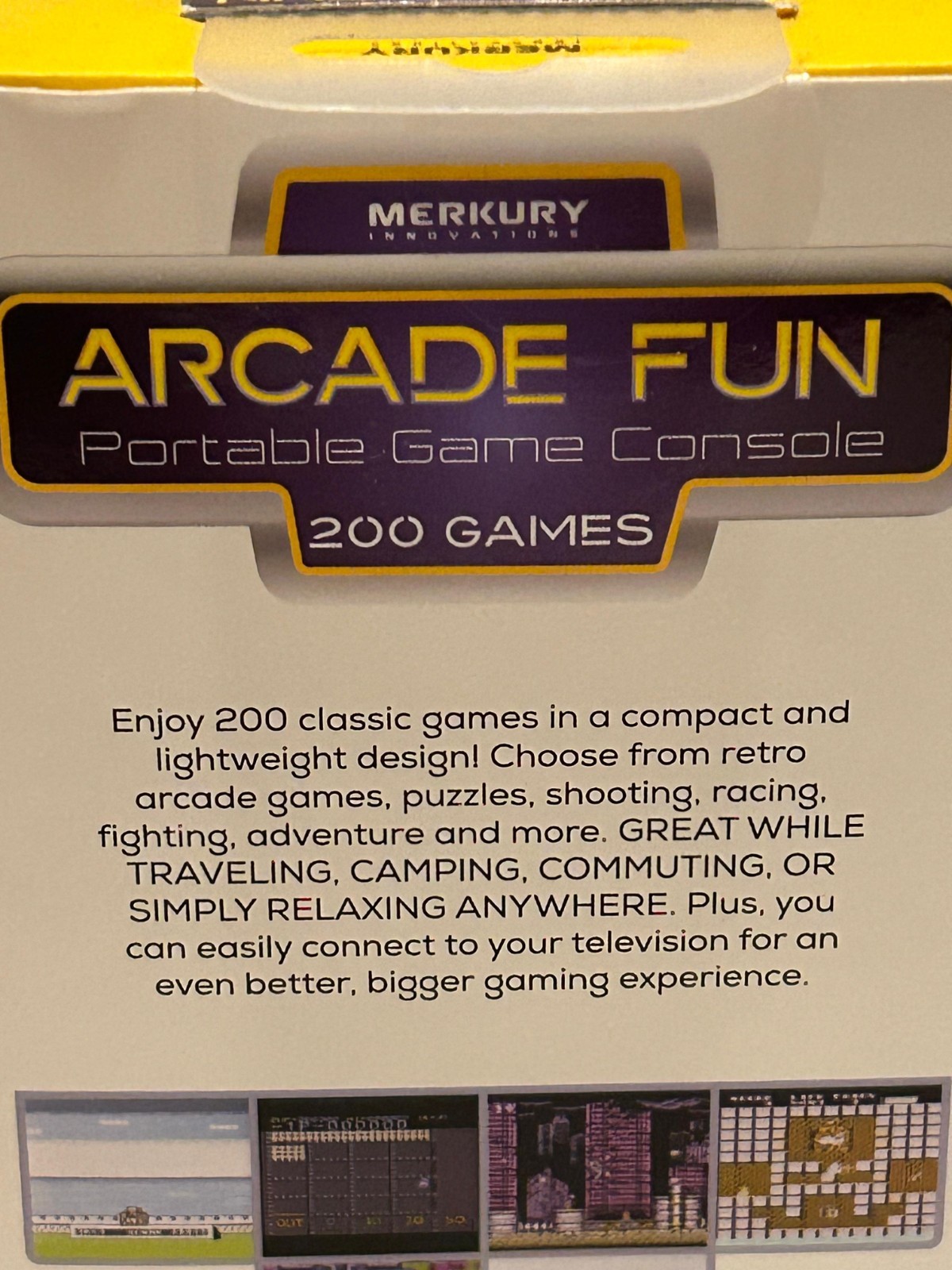 Merkury Innovations Arcade Fun Portable Purple Game Console 200 Games New