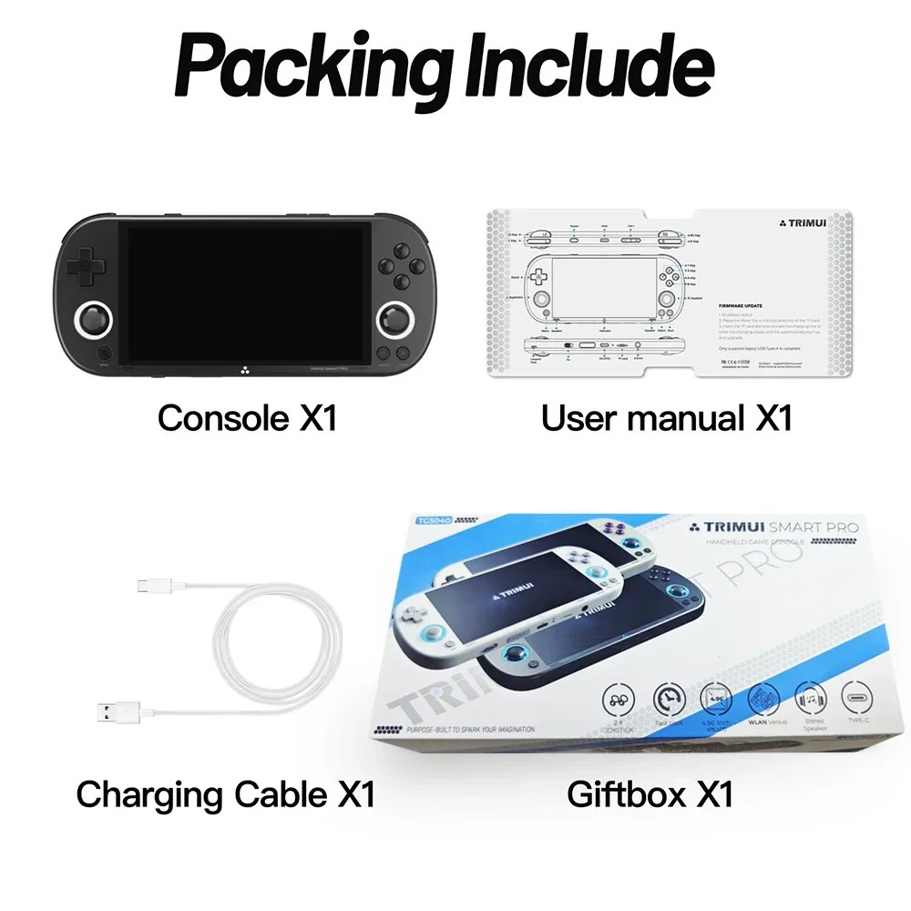Trimui Smart Pro 64GB Handheld Gaming Console – White – SHIPS FROM USA