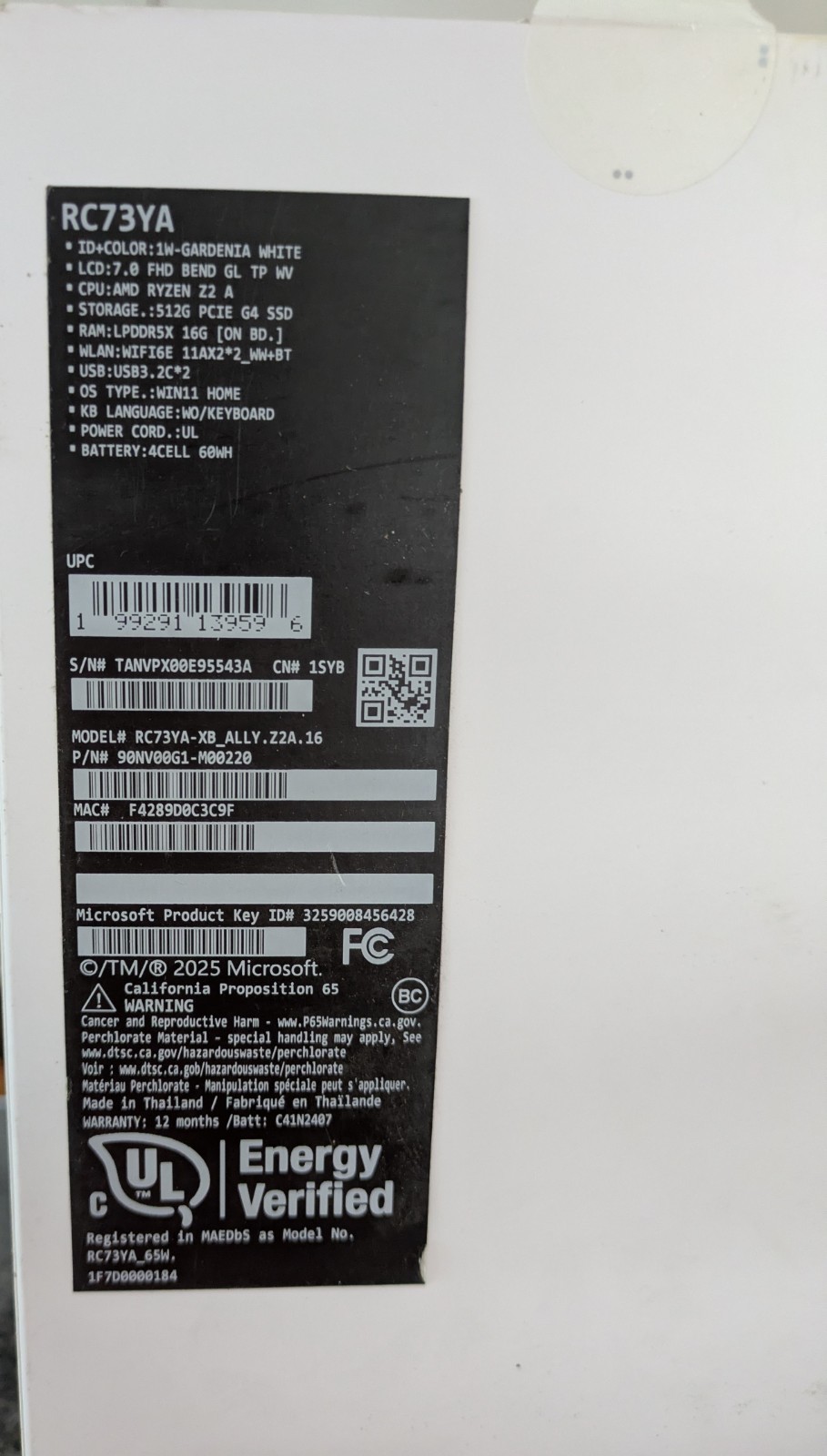 ASUS ROG Xbox Ally Handheld System Microsoft Xbox 512GB USB-C