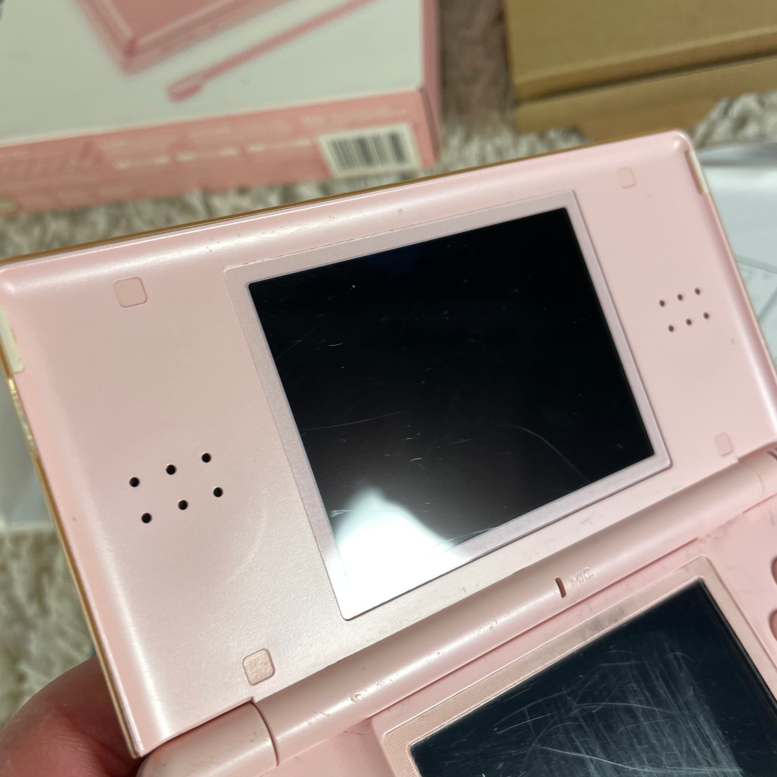 Nintendo DS Lite Coral Rose Pink Handheld System USG-001 Complete In Box CIB
