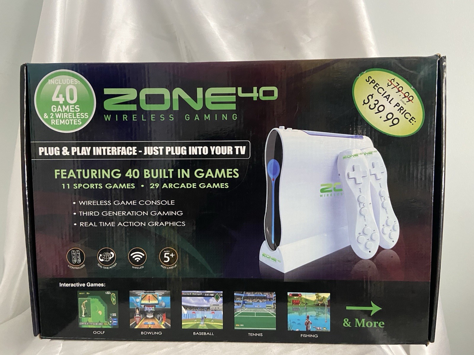 Zone 40 Wireless Gaming 40 Games 11 Sports 29 Arcade Plug & Play New