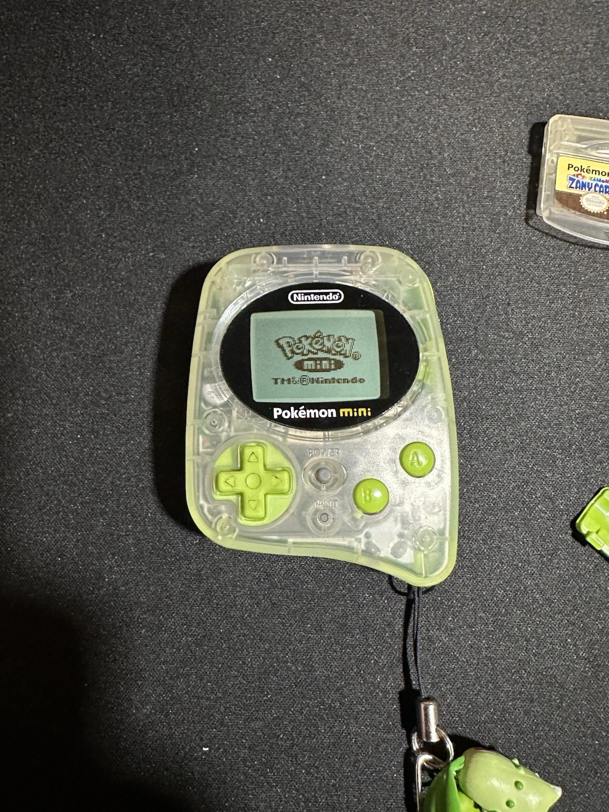 Pokémon Mini Console MIN-001 Chikorita Green W/ 2 Games, Soft case, Charm – US