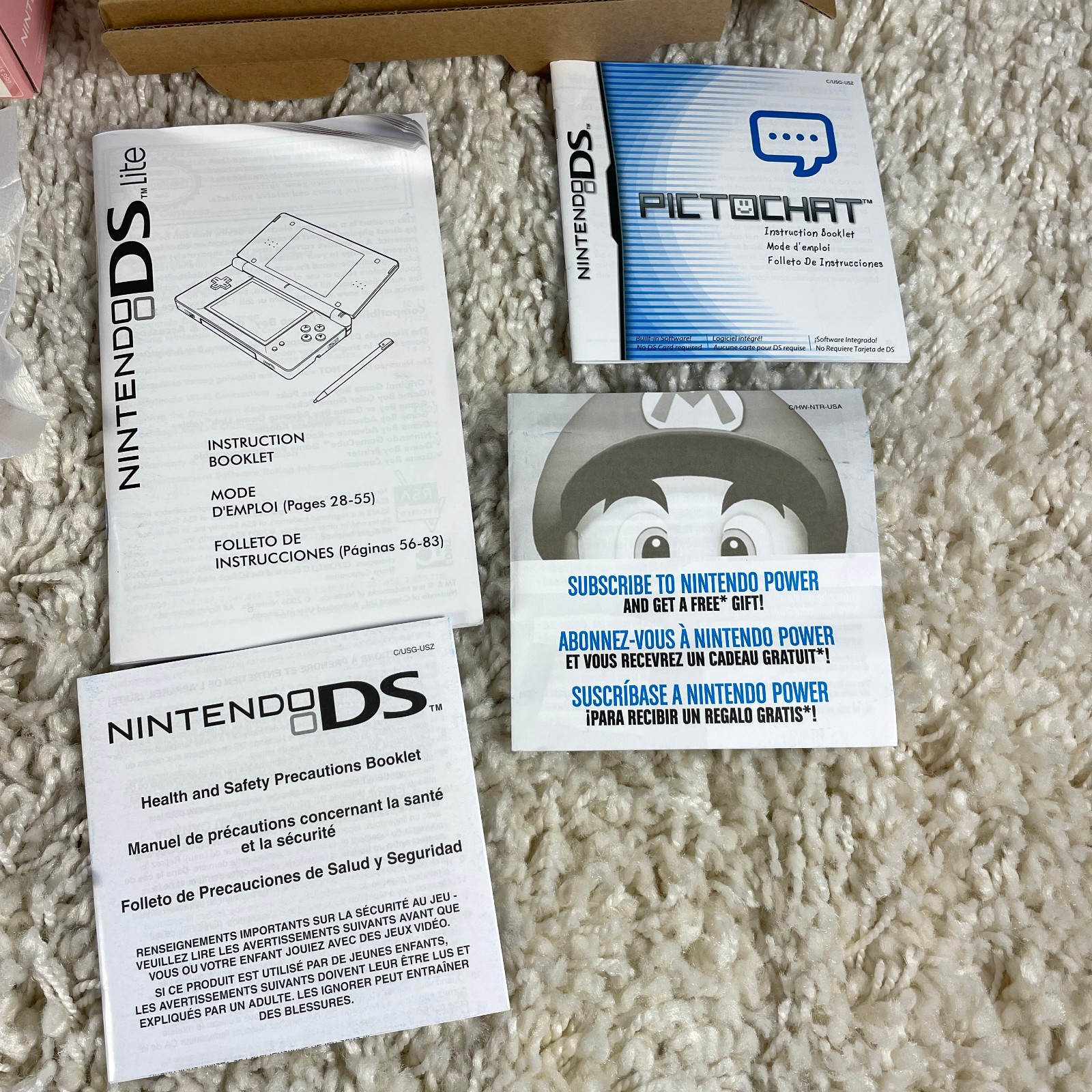 Nintendo DS Lite Coral Rose Pink Handheld System USG-001 Complete In Box CIB