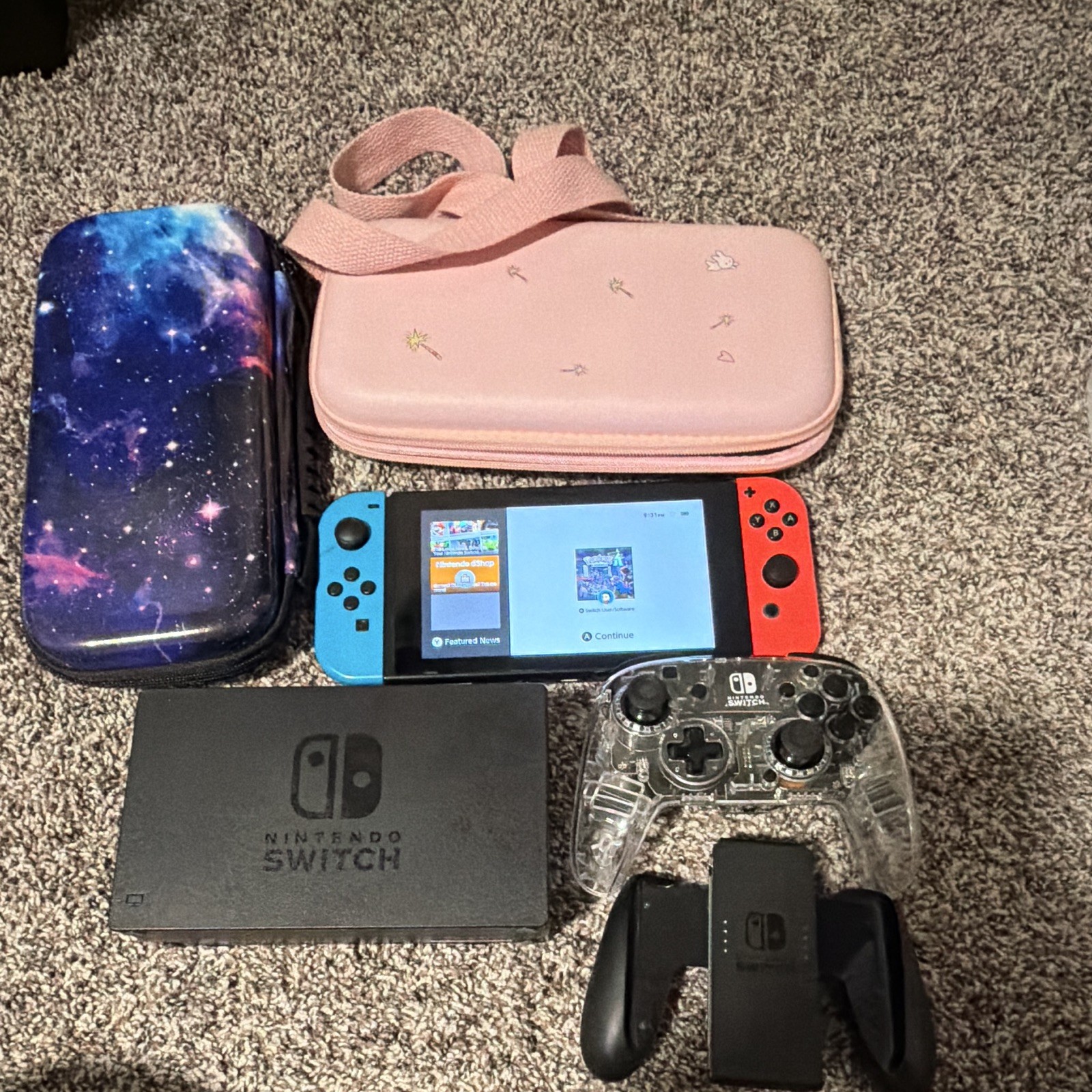Nintendo Switch HAC-001 Console 32GB 1080p w Dock Neon Red/Blue Joy-Con
