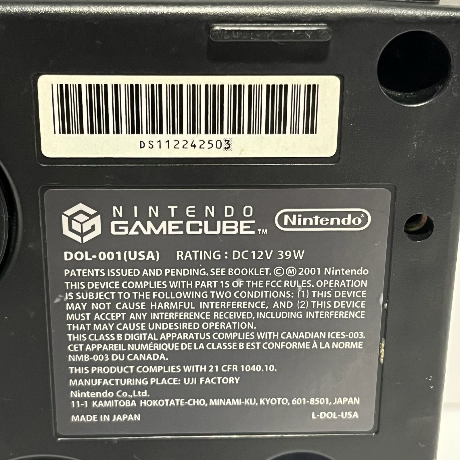 Nintendo GameCube DOL-001 Black Console Turn on Won’t Read Discs