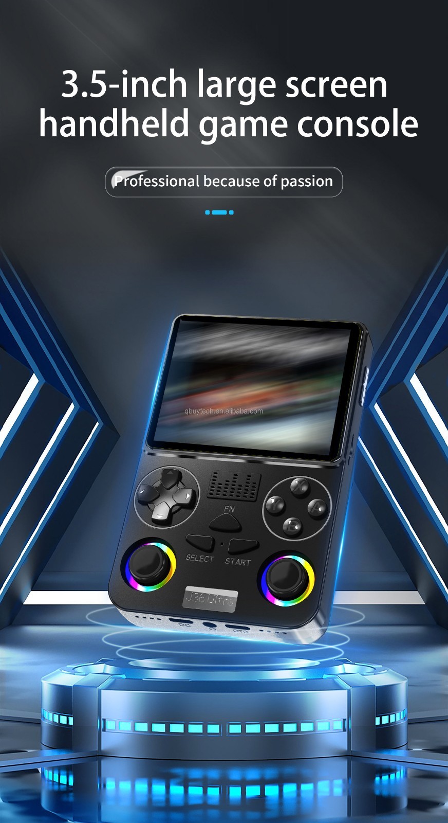 J36 Ultra Handheld Game Console 3.5 Inch IPS Screen Retro Portable Video Player