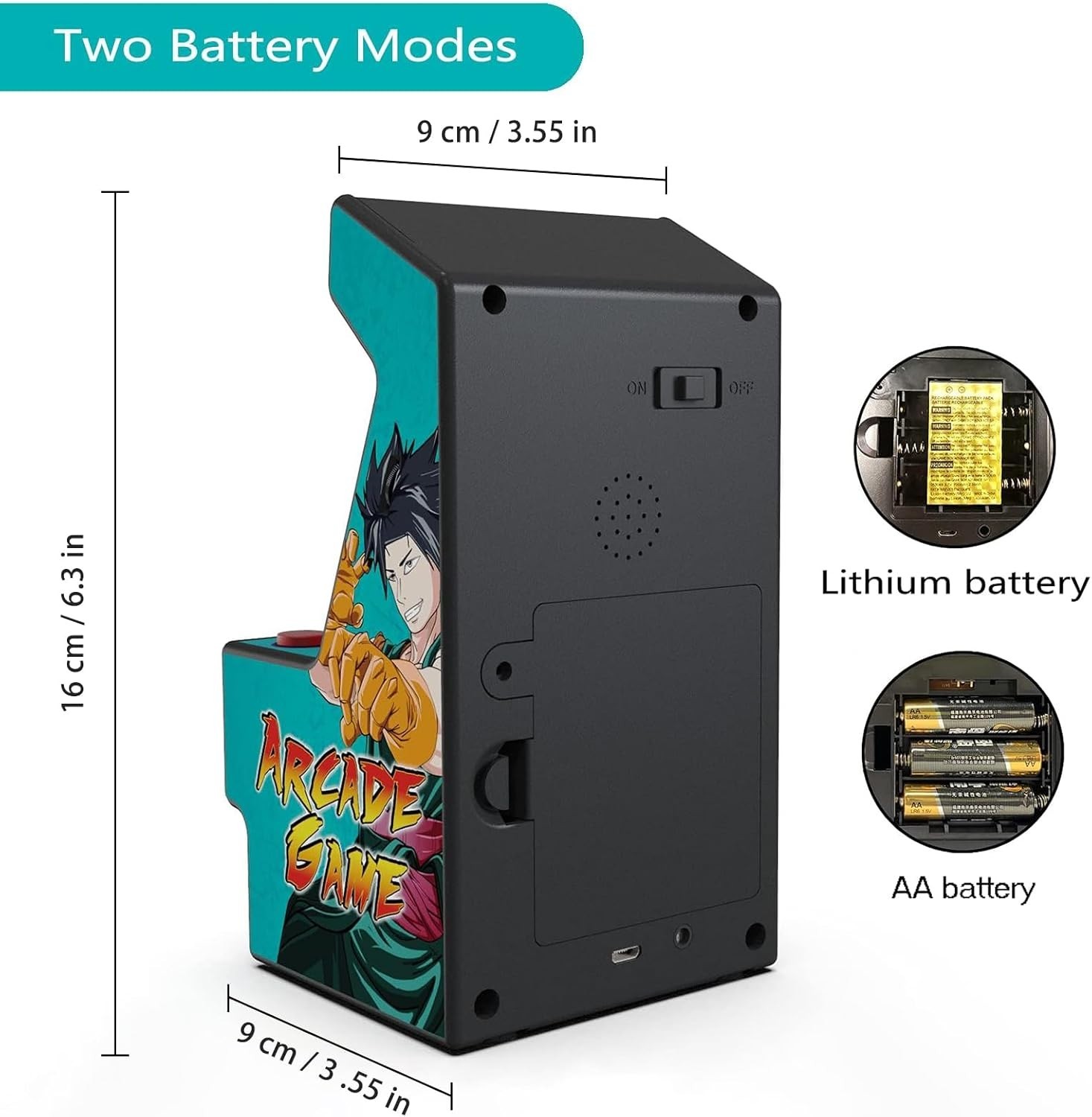 Handheld Retro Gaming Console with 156 16-Bit Games – Rechargeable Fun for Kids