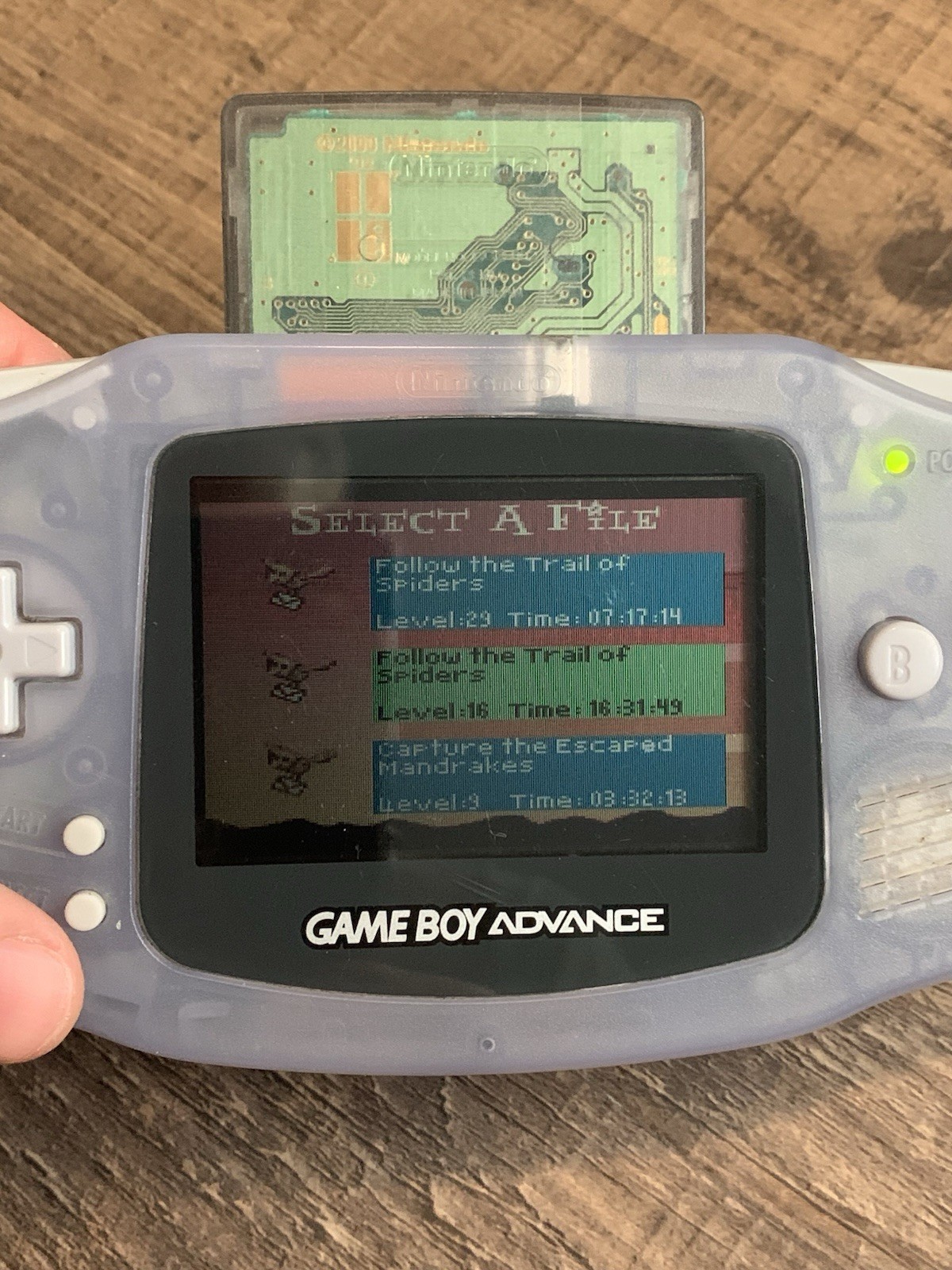 NICE Nintendo Game Boy Advance Clear Glacier AGB-001 Console + Games & Batteries