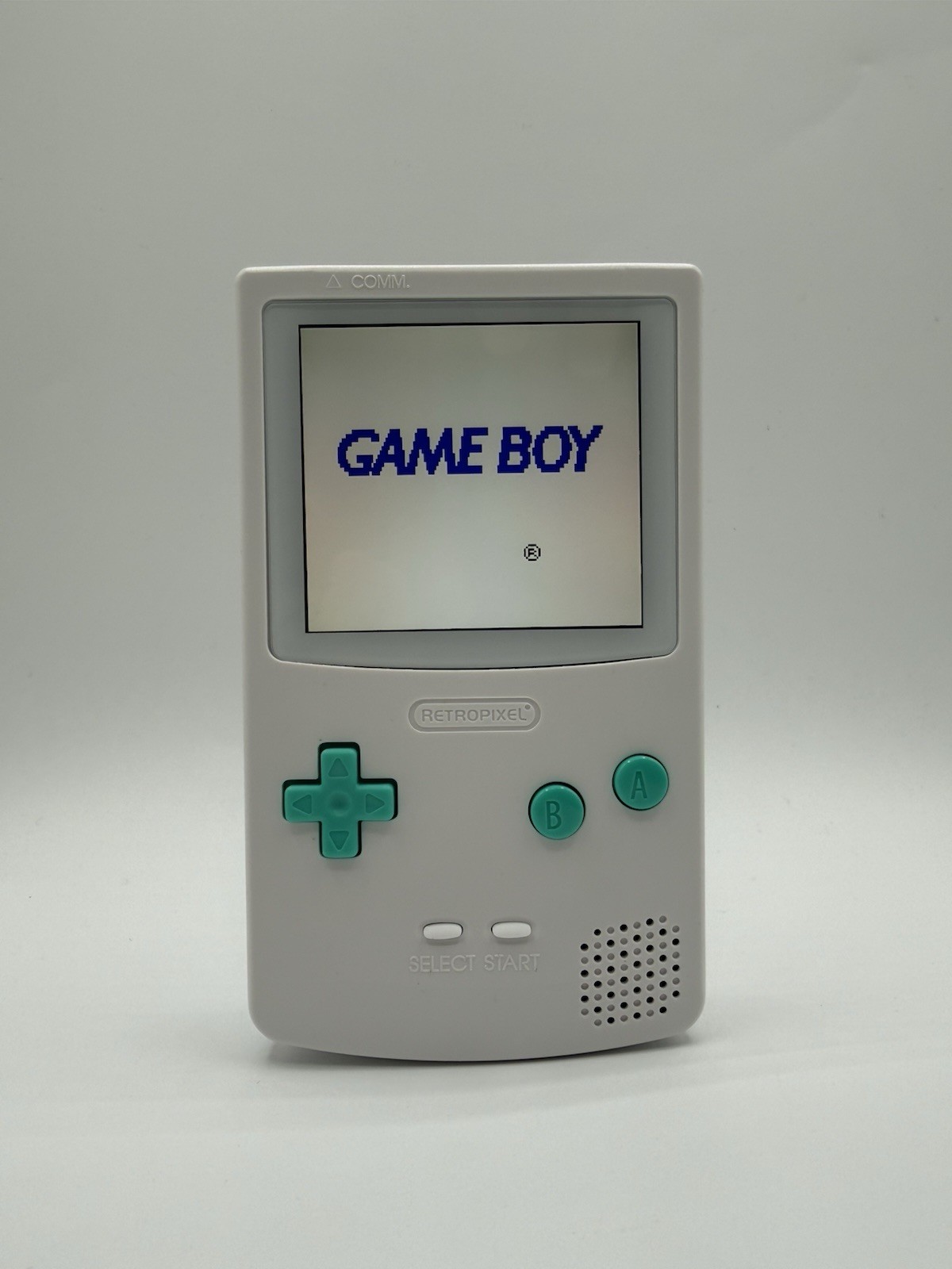 White And Green Nintendo Gameboy Color IPS Mod W/ USB C Rechargeable Battery