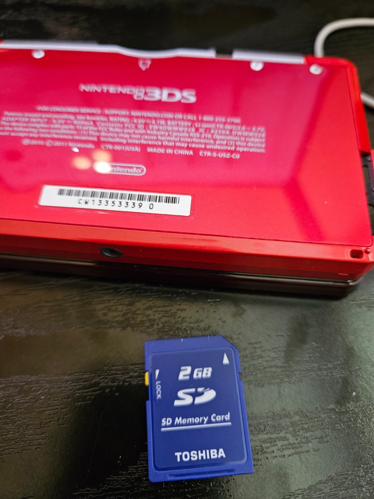 Flame Red Nintendo 3DS w/ Stylus + Charger – Authentic NTSC U.S. Region