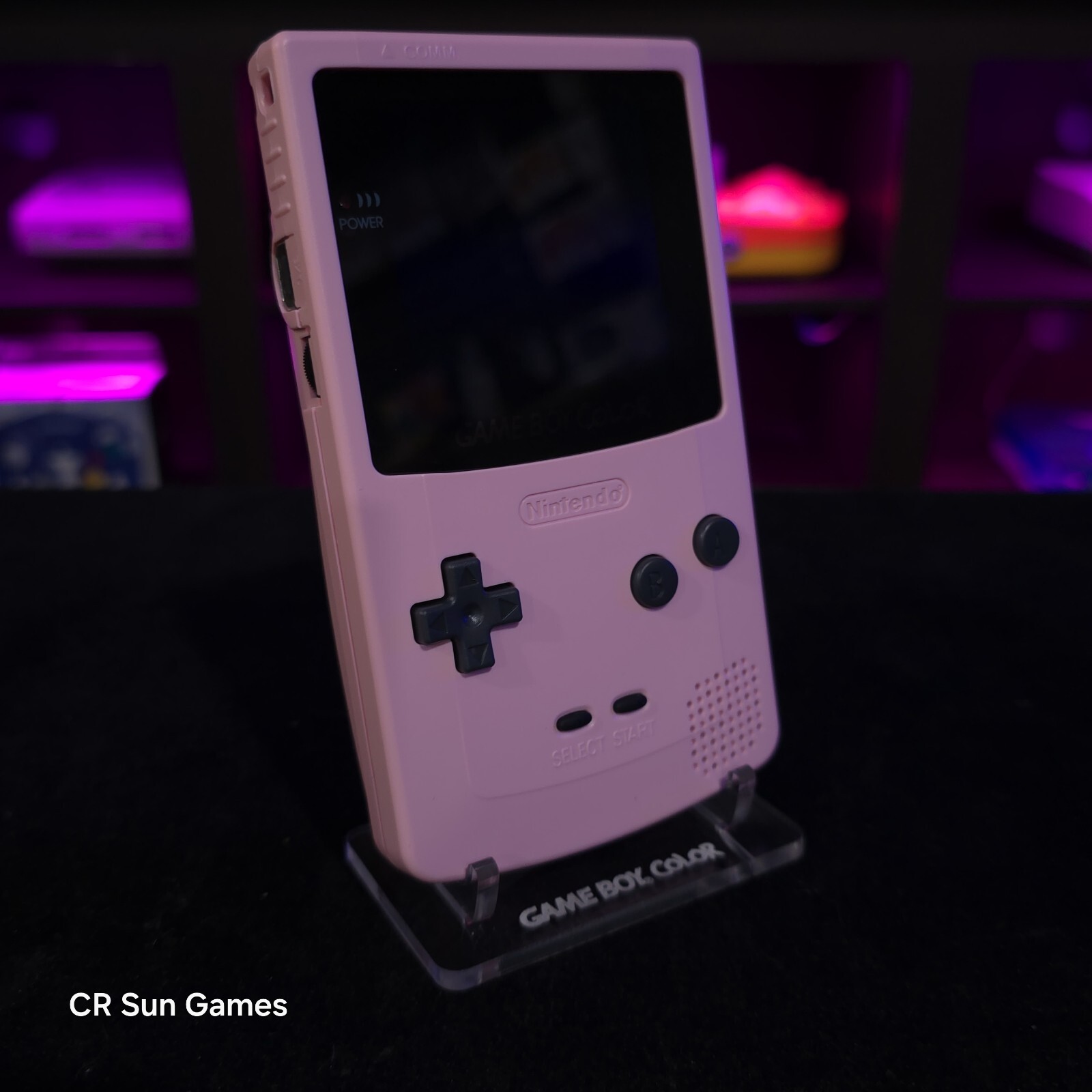 Pink Gameboy Color Console OLED Touch Screen And USB-C Rechargeable Battery