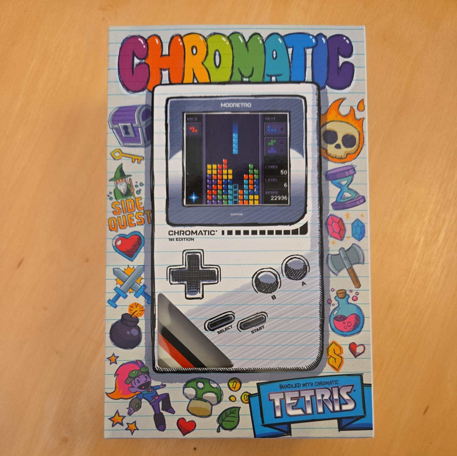 ModRetro Chromatic 1st Edition GameStop Exclusive Grey with Tetris